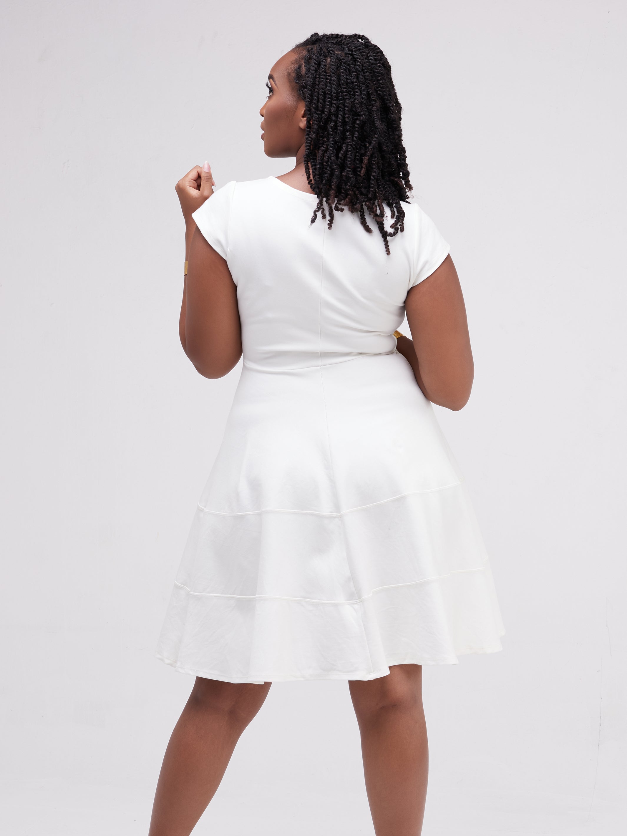 Vivo Waridi A-Line Dress - White