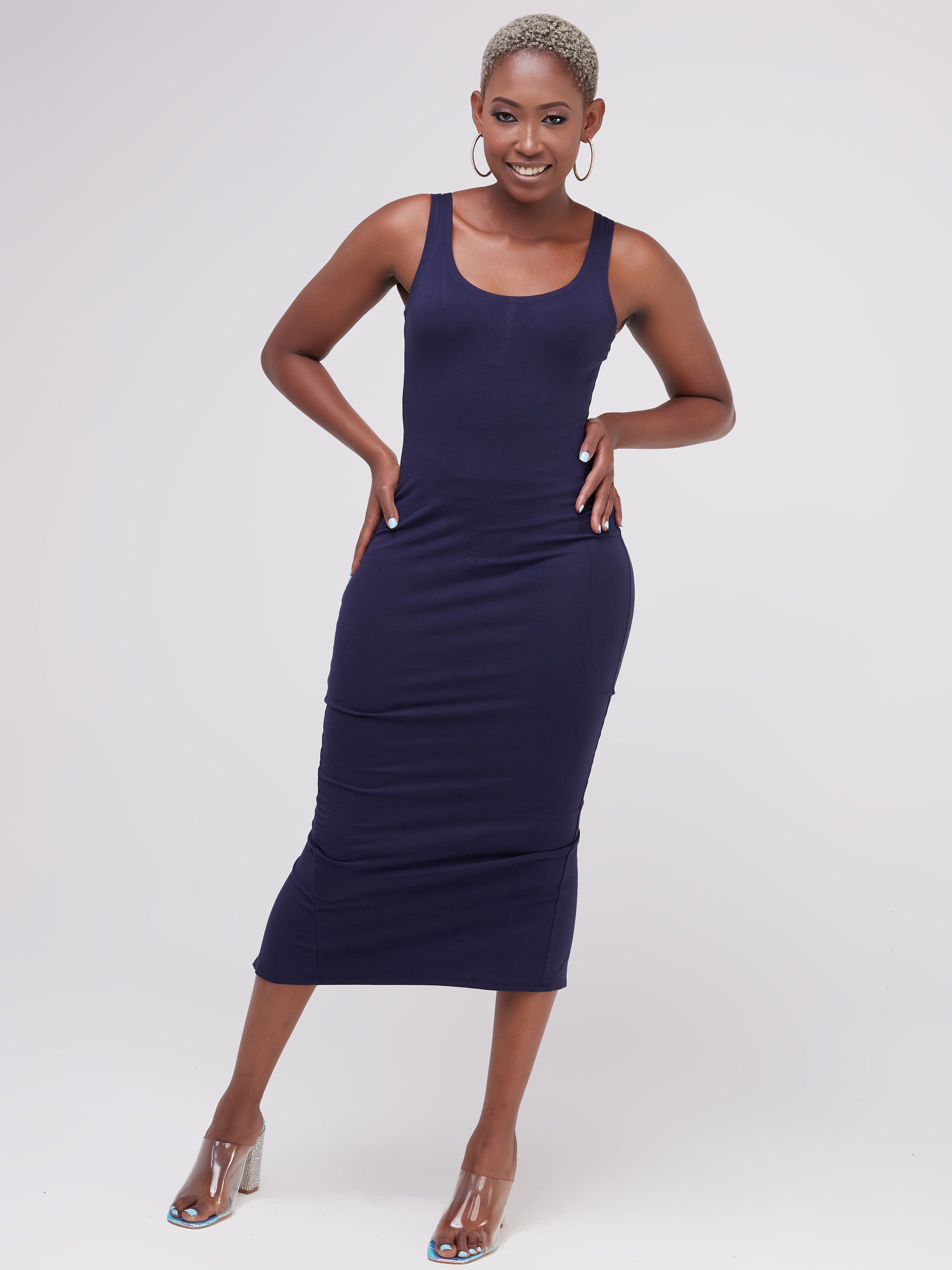 Vivo Basic Sleeveless Kim Bodycon - Navy Blue