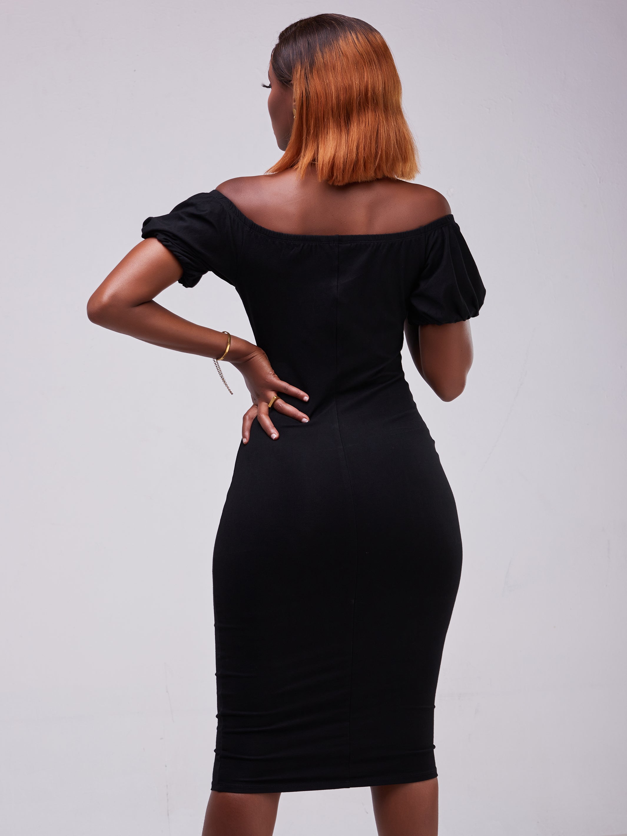 Vivo Zari Puff Sleeve Bodycon - Black