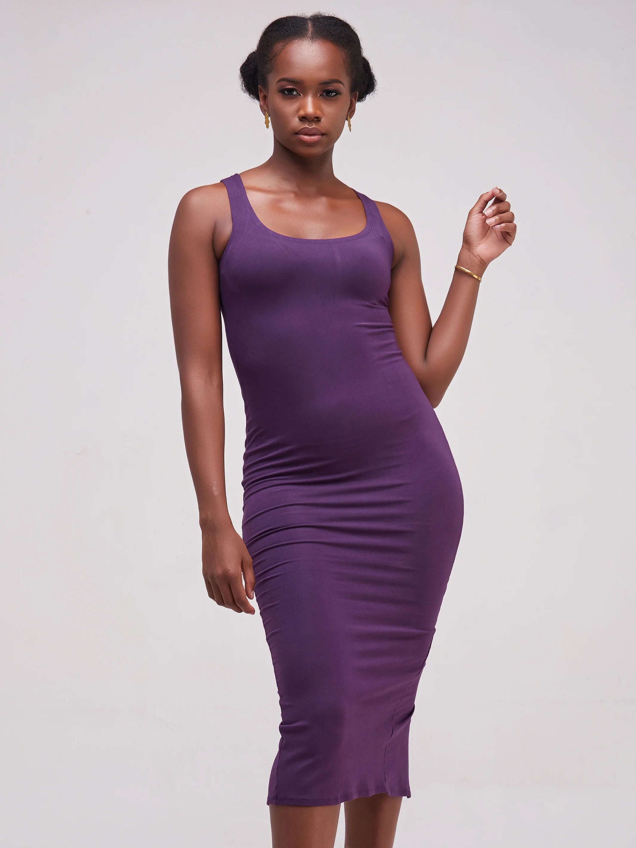 Vivo Basic Sleeveless Kim Bodycon - Purple