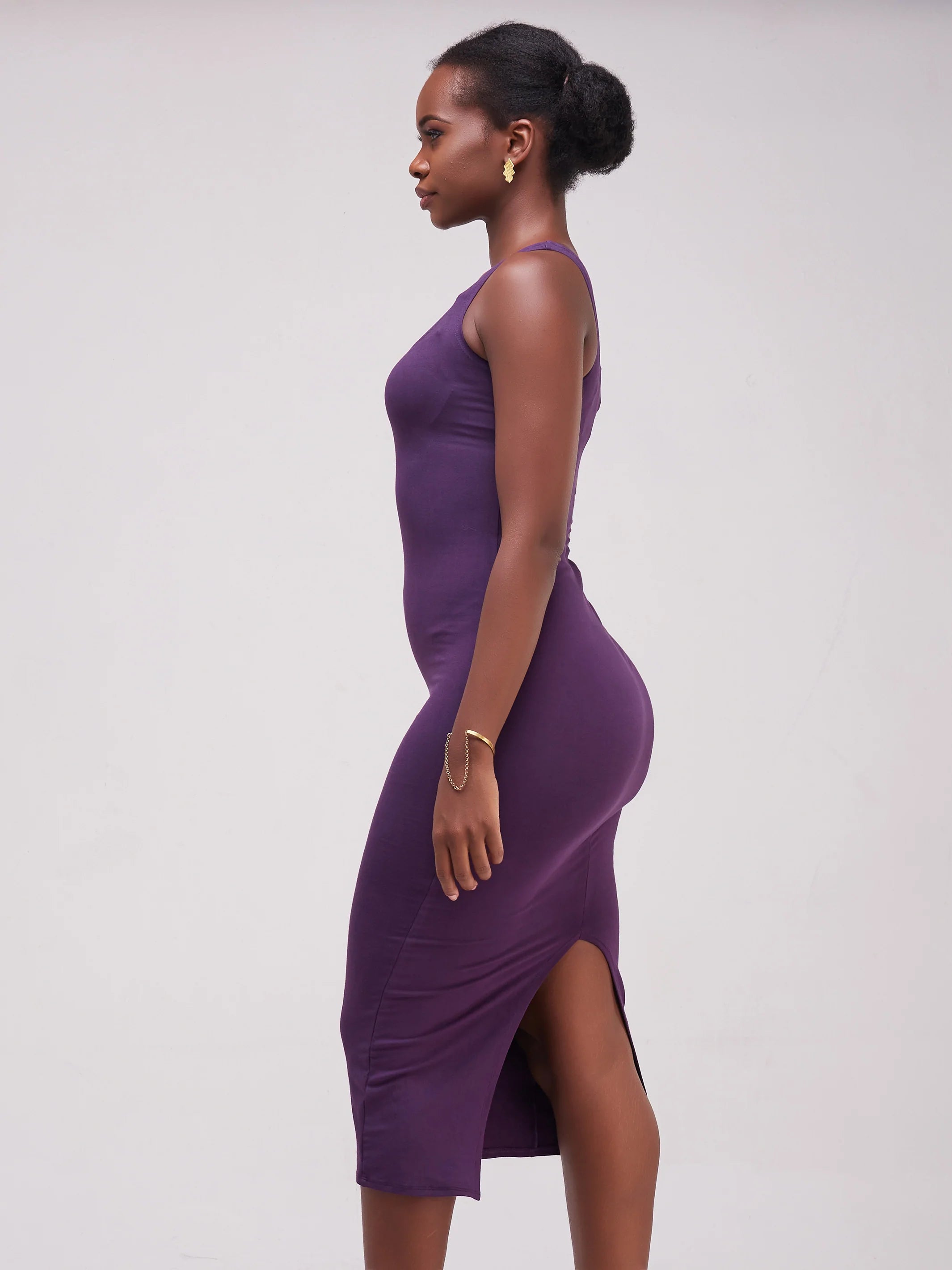 Vivo Basic Sleeveless Kim Bodycon - Purple