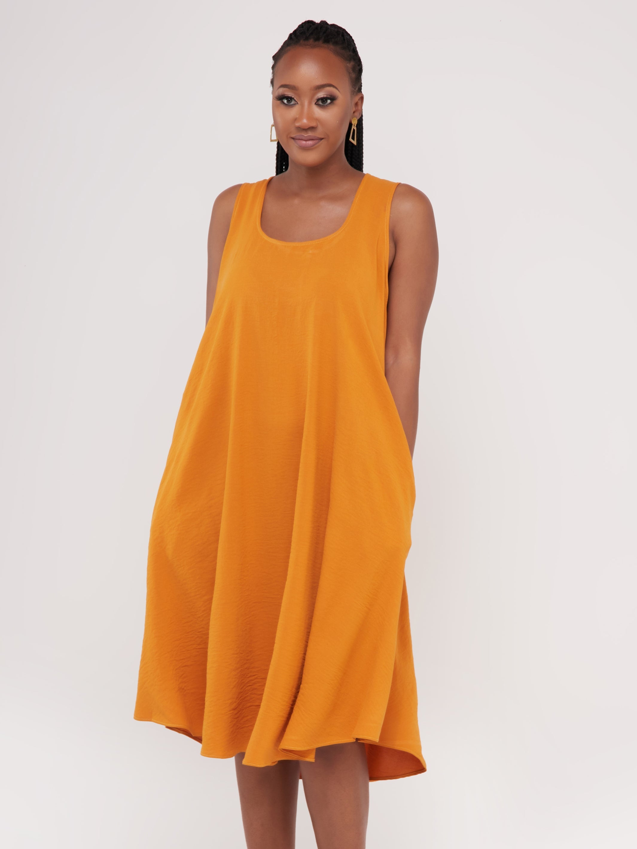 Vivo Dayo Sleeveless High-Low Dress - Mustard