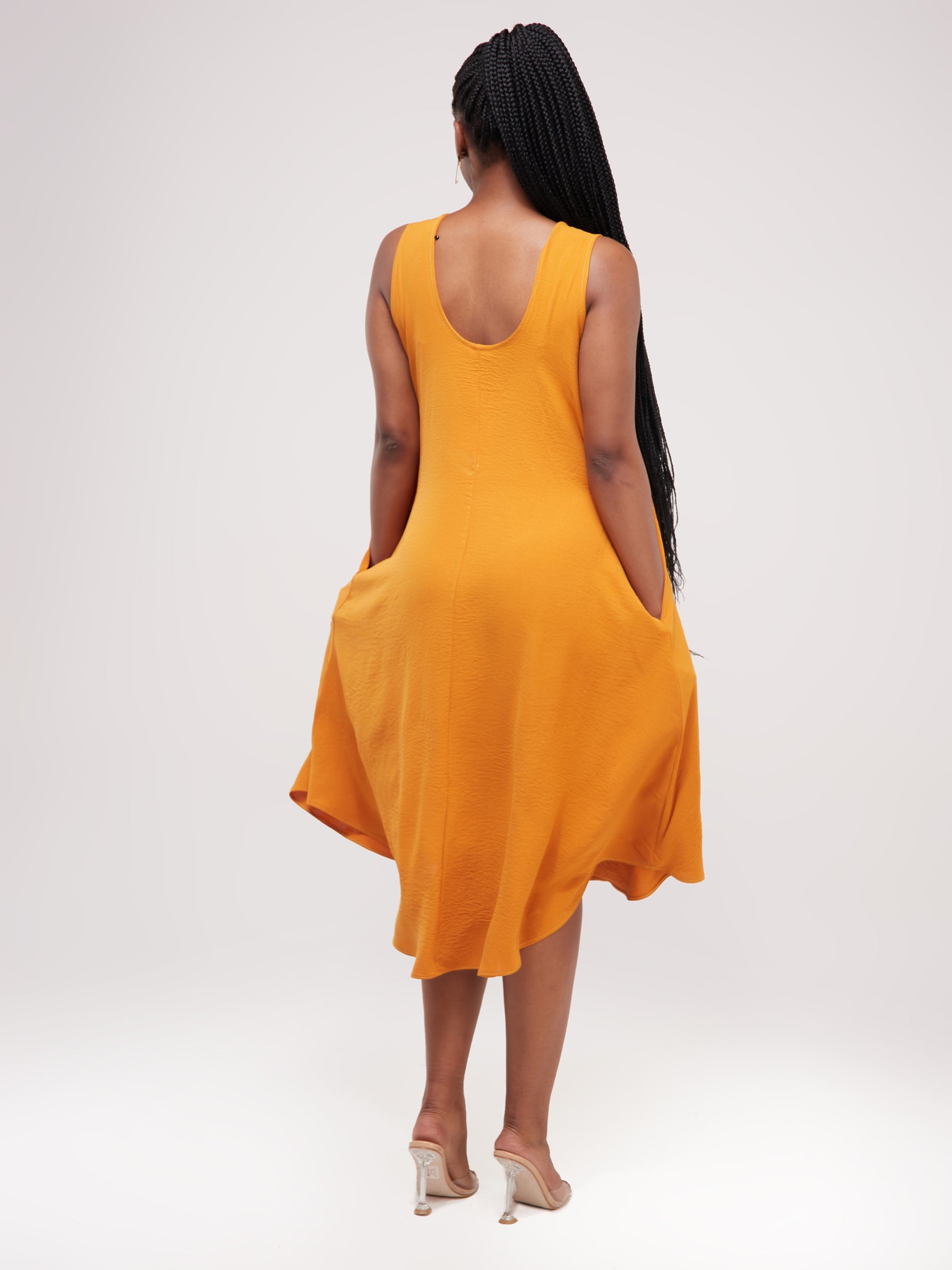 Vivo Dayo Sleeveless High-Low Dress - Mustard