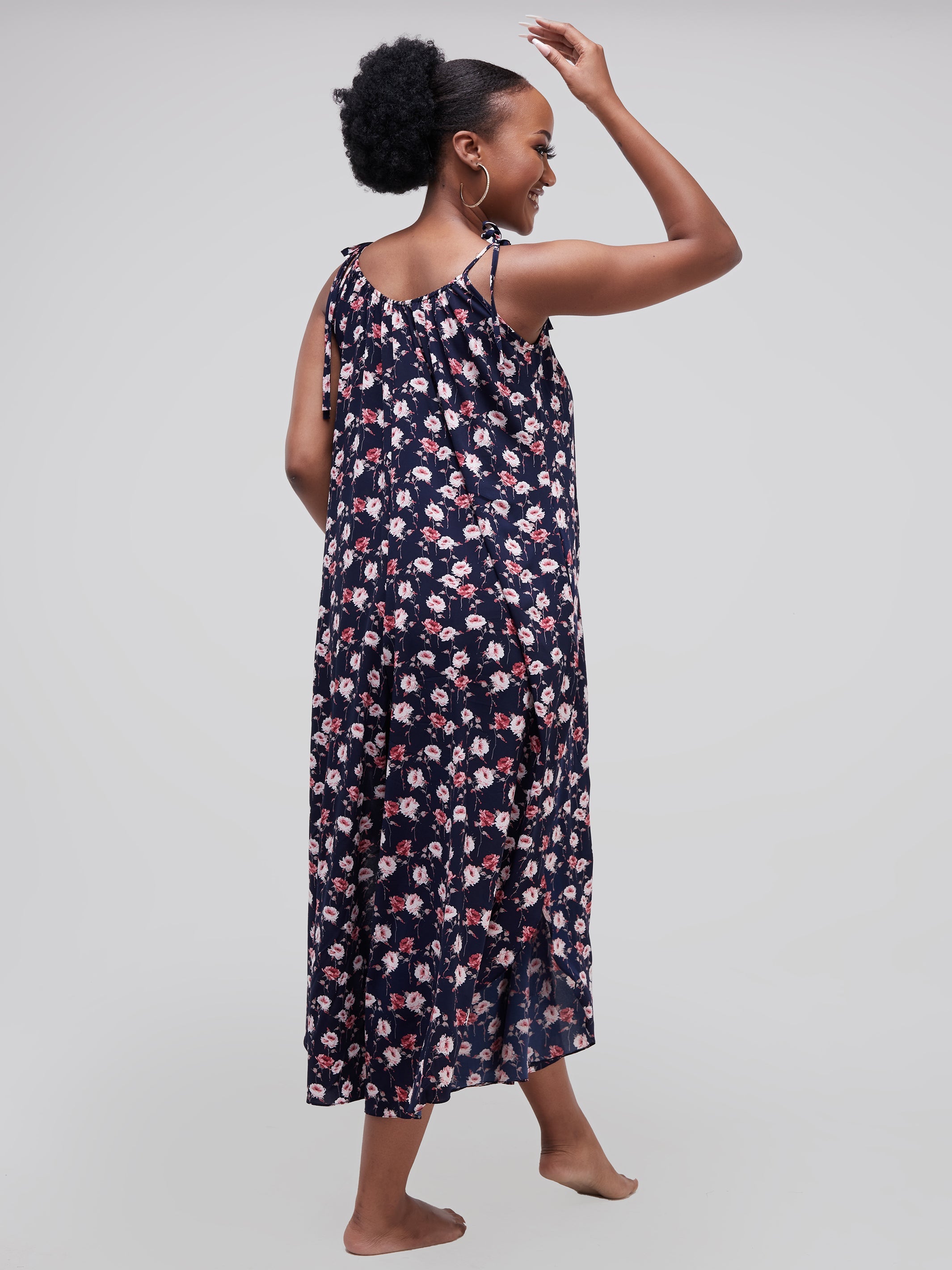 Safari Maisha Strappy Cullote Jumpsuit Coverup - Red / Navy Print