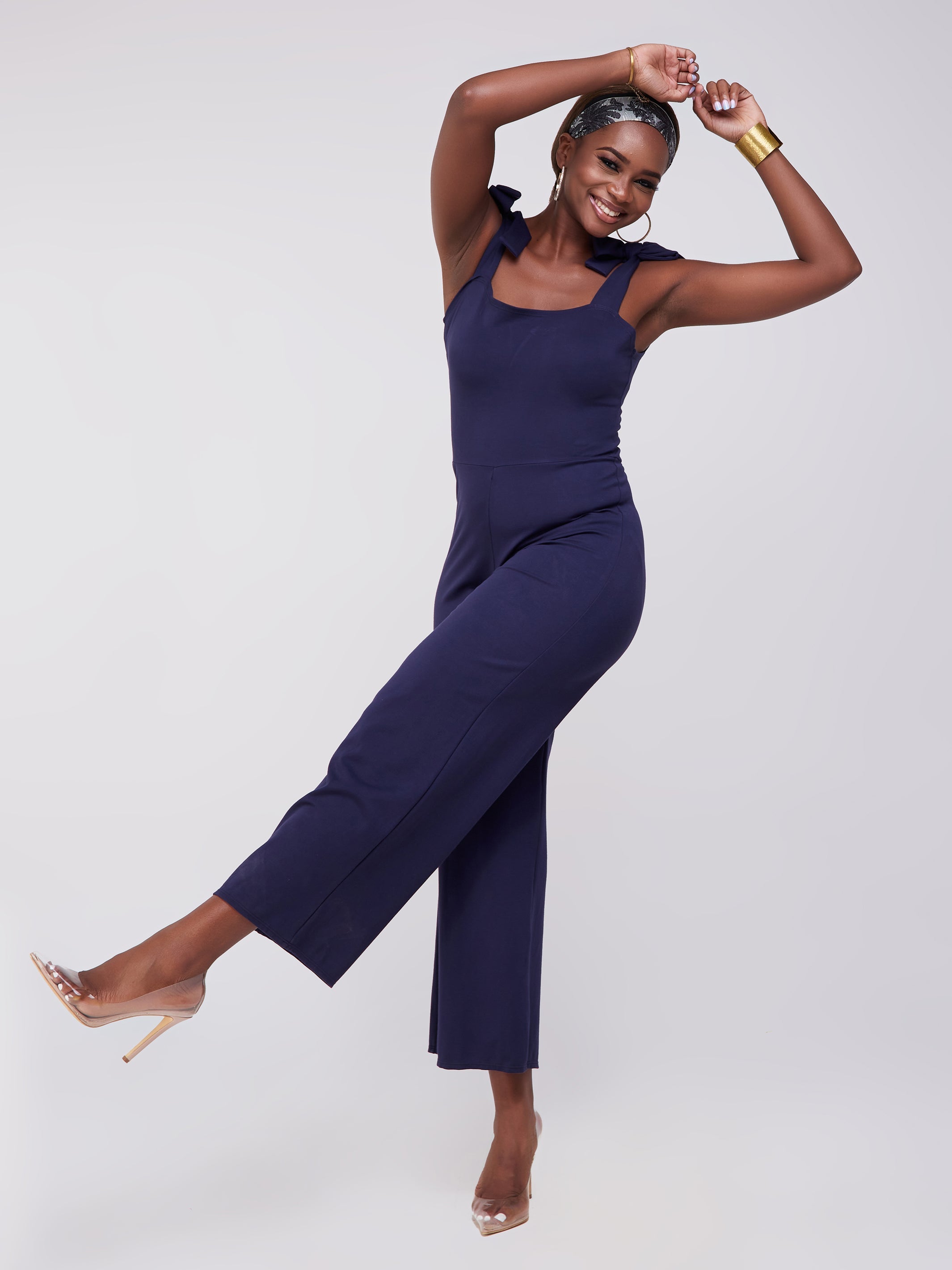 Vivo Zari Strappy Jumpsuit - Navy Blue