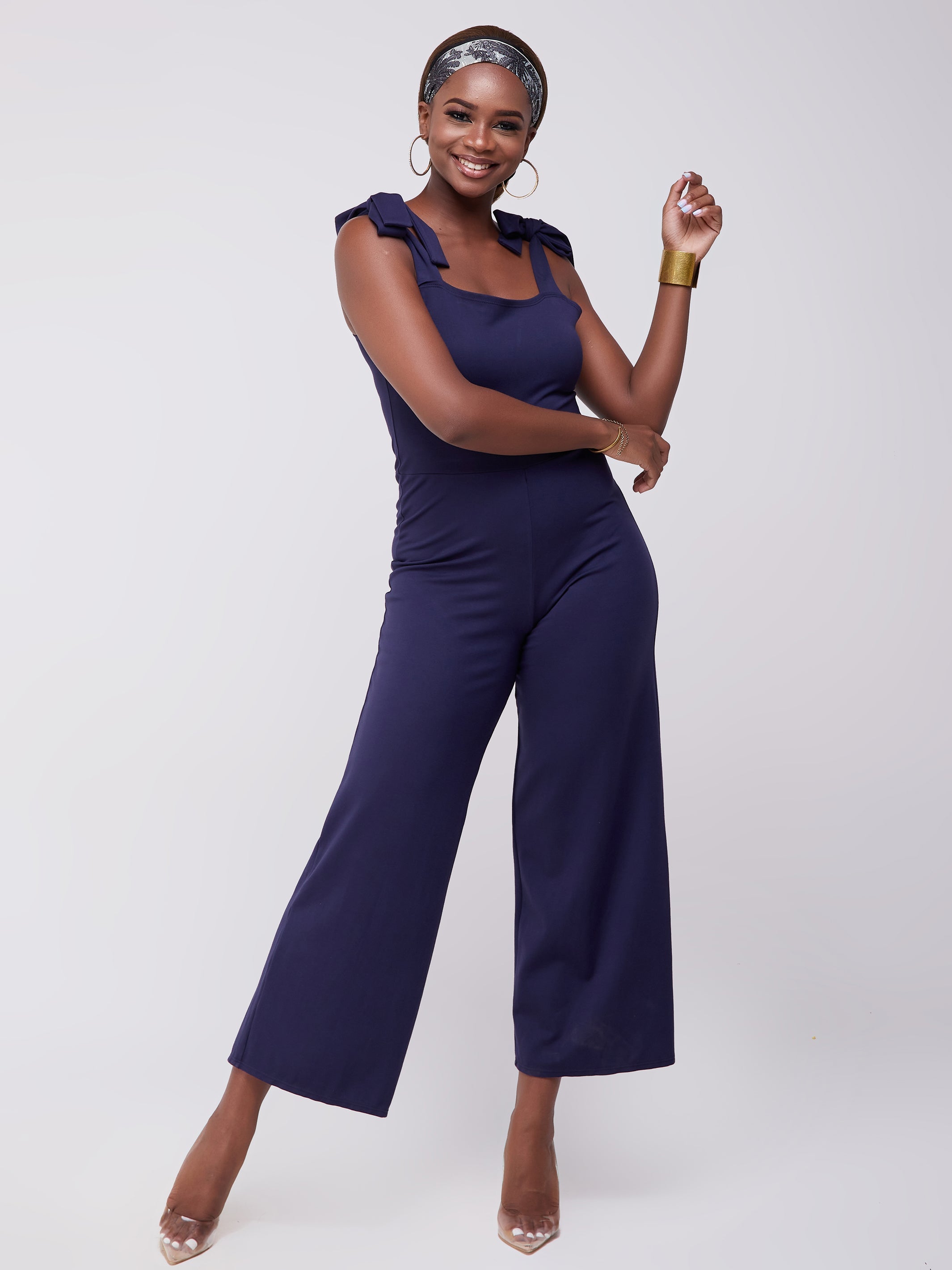 Vivo Zari Strappy Jumpsuit - Navy Blue