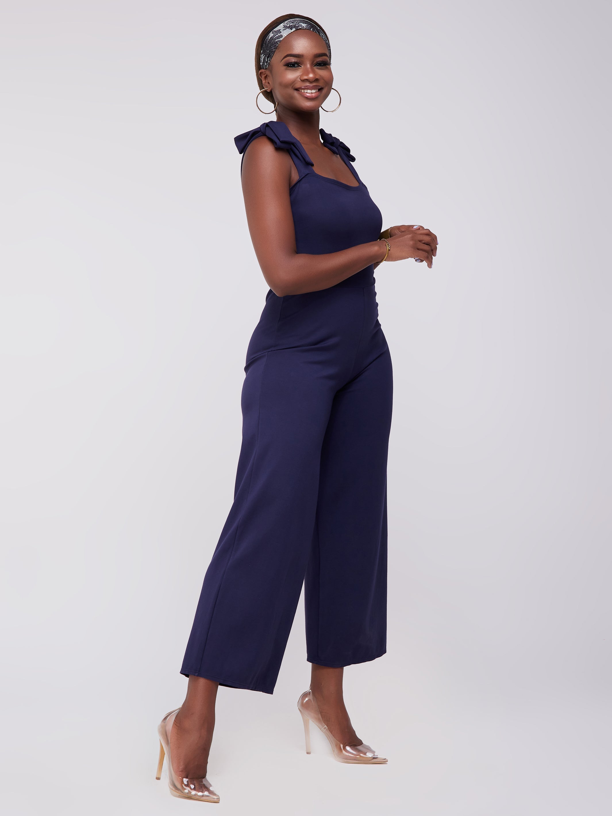 Vivo Zari Strappy Jumpsuit - Navy Blue