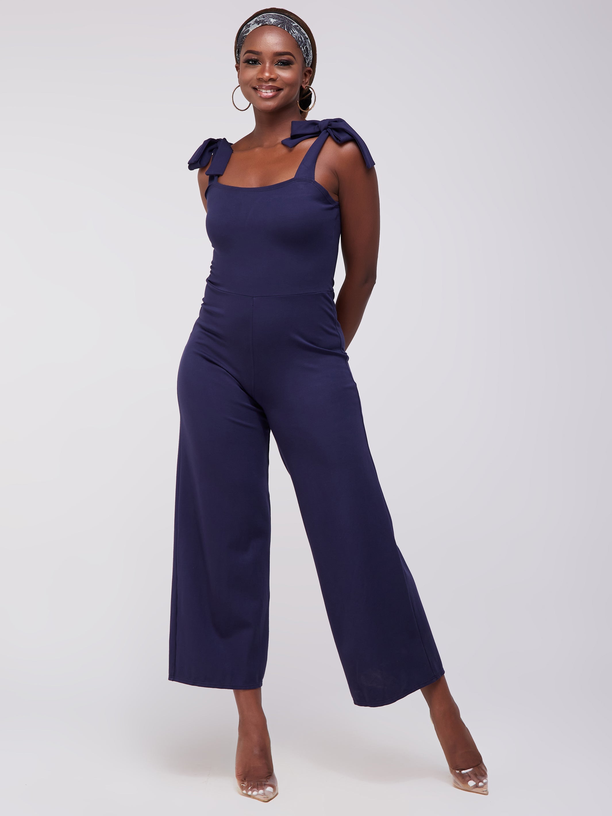 Vivo Zari Strappy Jumpsuit - Navy Blue