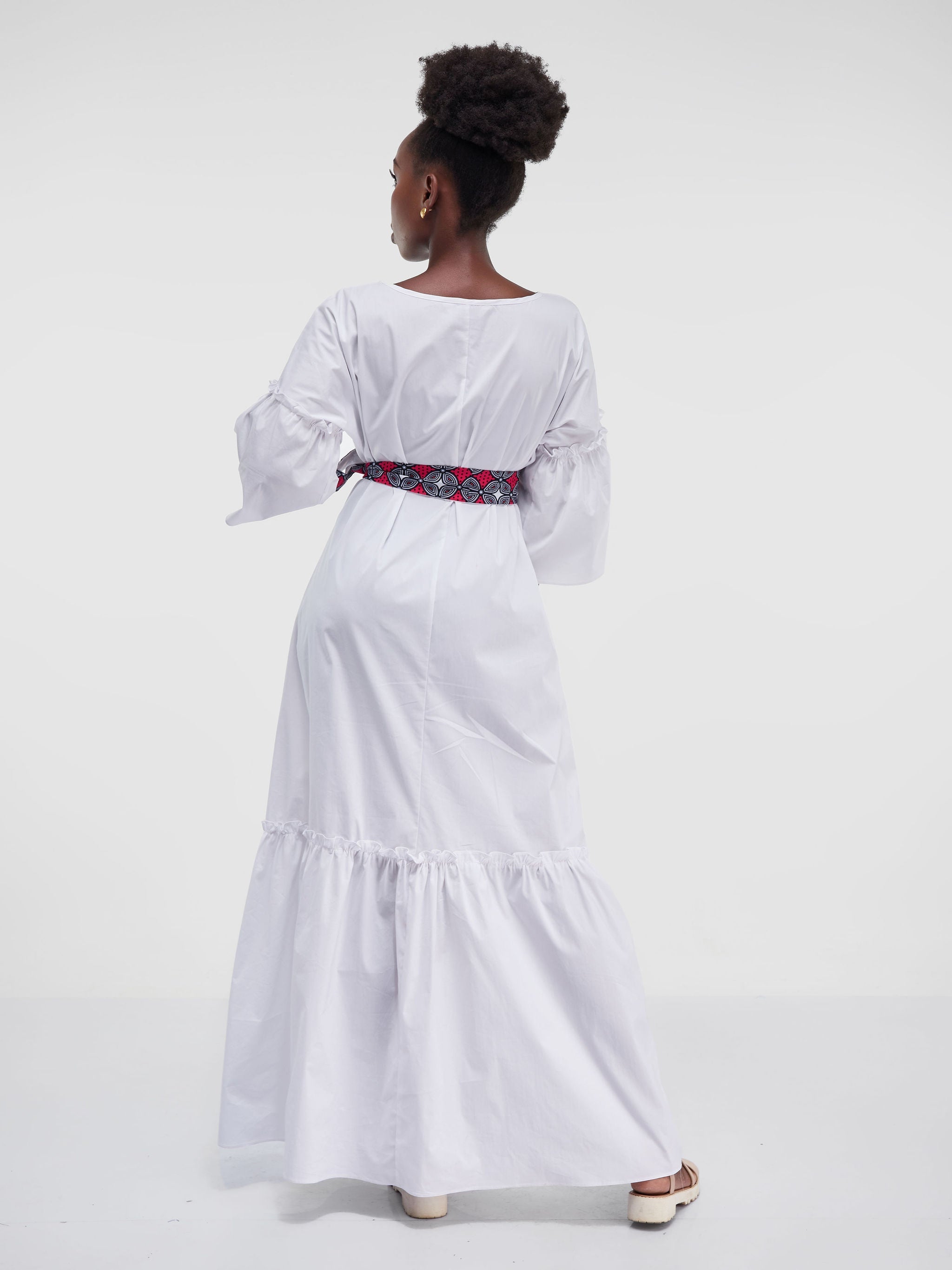 Safari Tawi Flounce Maxi Dress - White