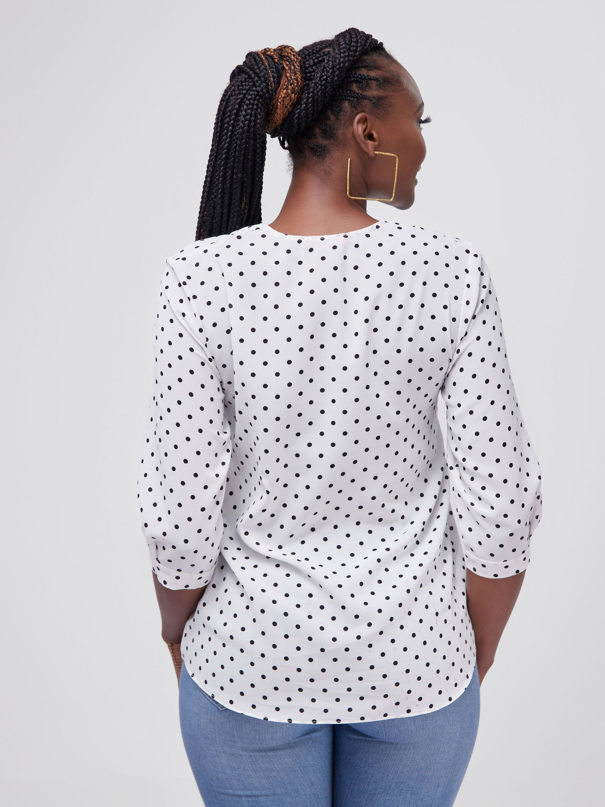 Vivo J.O 3/4 Sleeve Top - Polka Dot Print