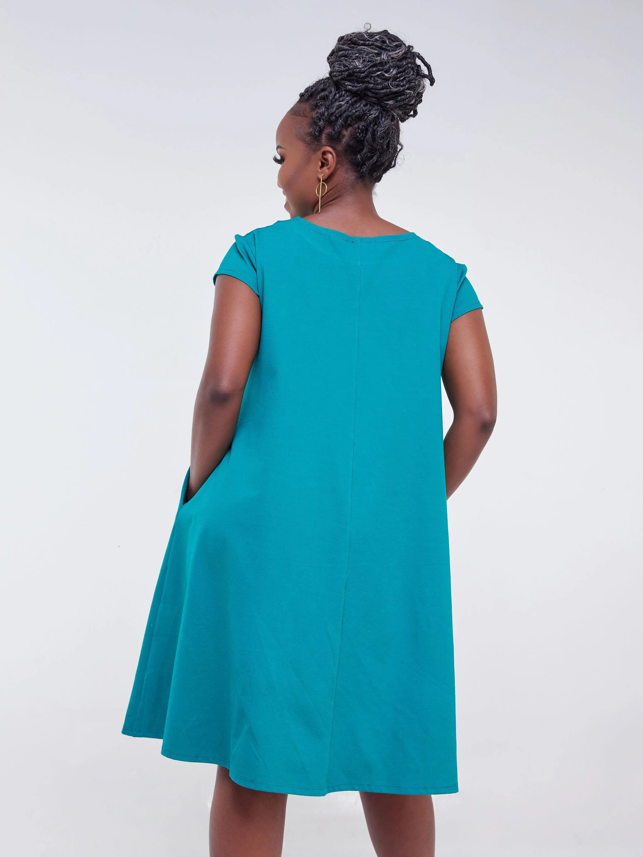 Vivo Jema Cap Sleeve Tent Dress -  Sea Green