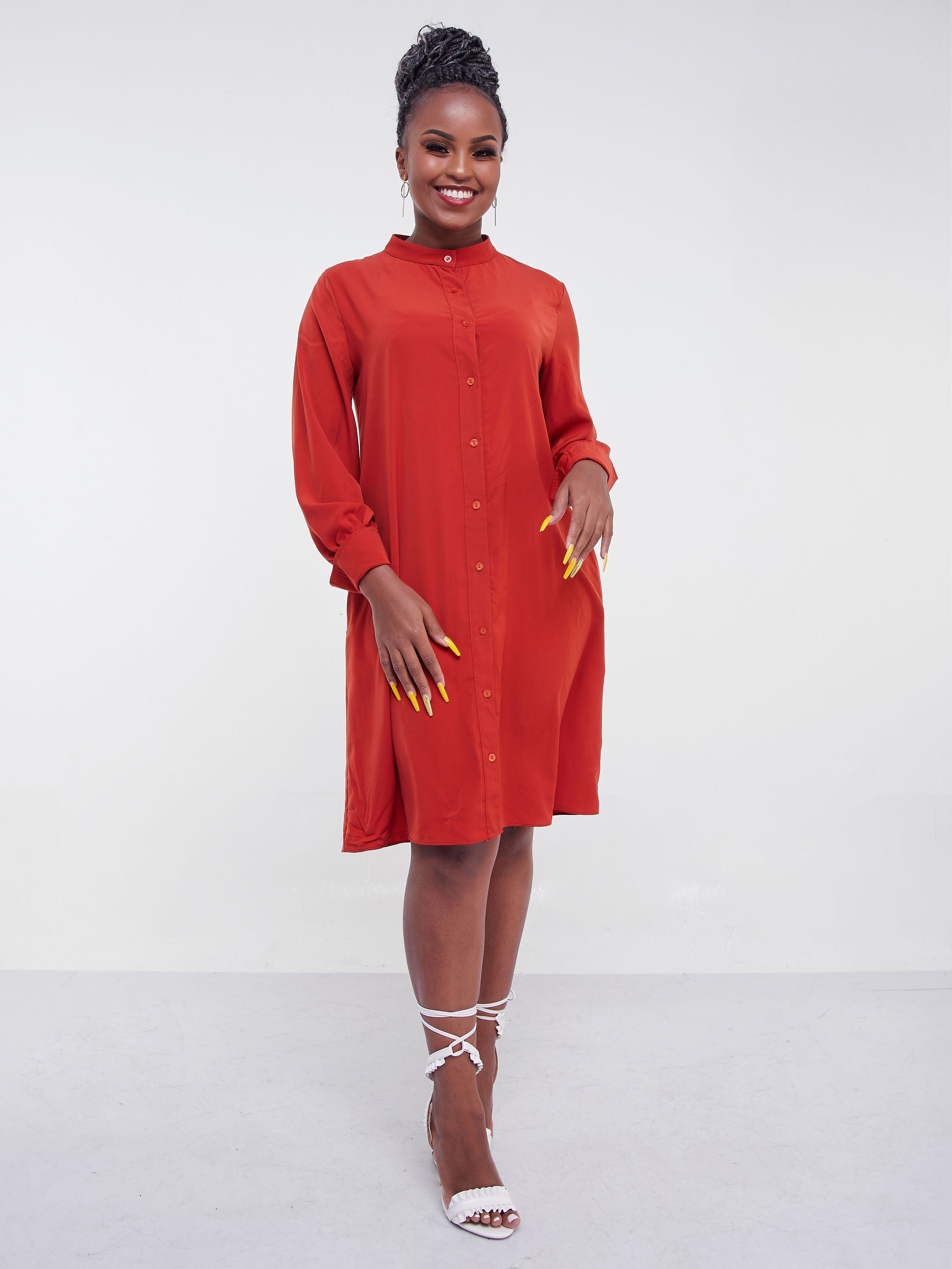 Vivo Jasiri Tent Shirt Dress - Rust