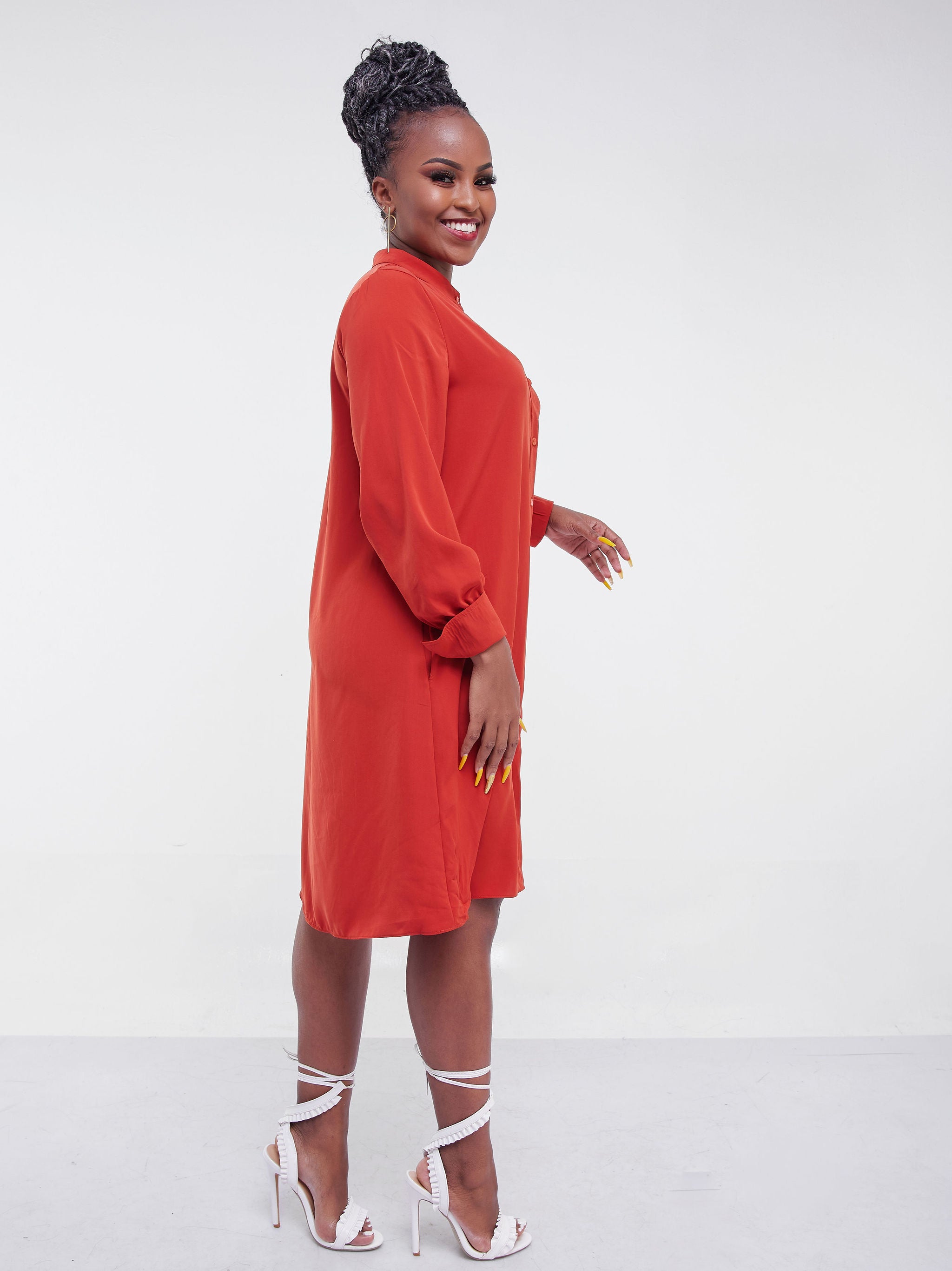 Vivo Jasiri Tent Shirt Dress - Rust