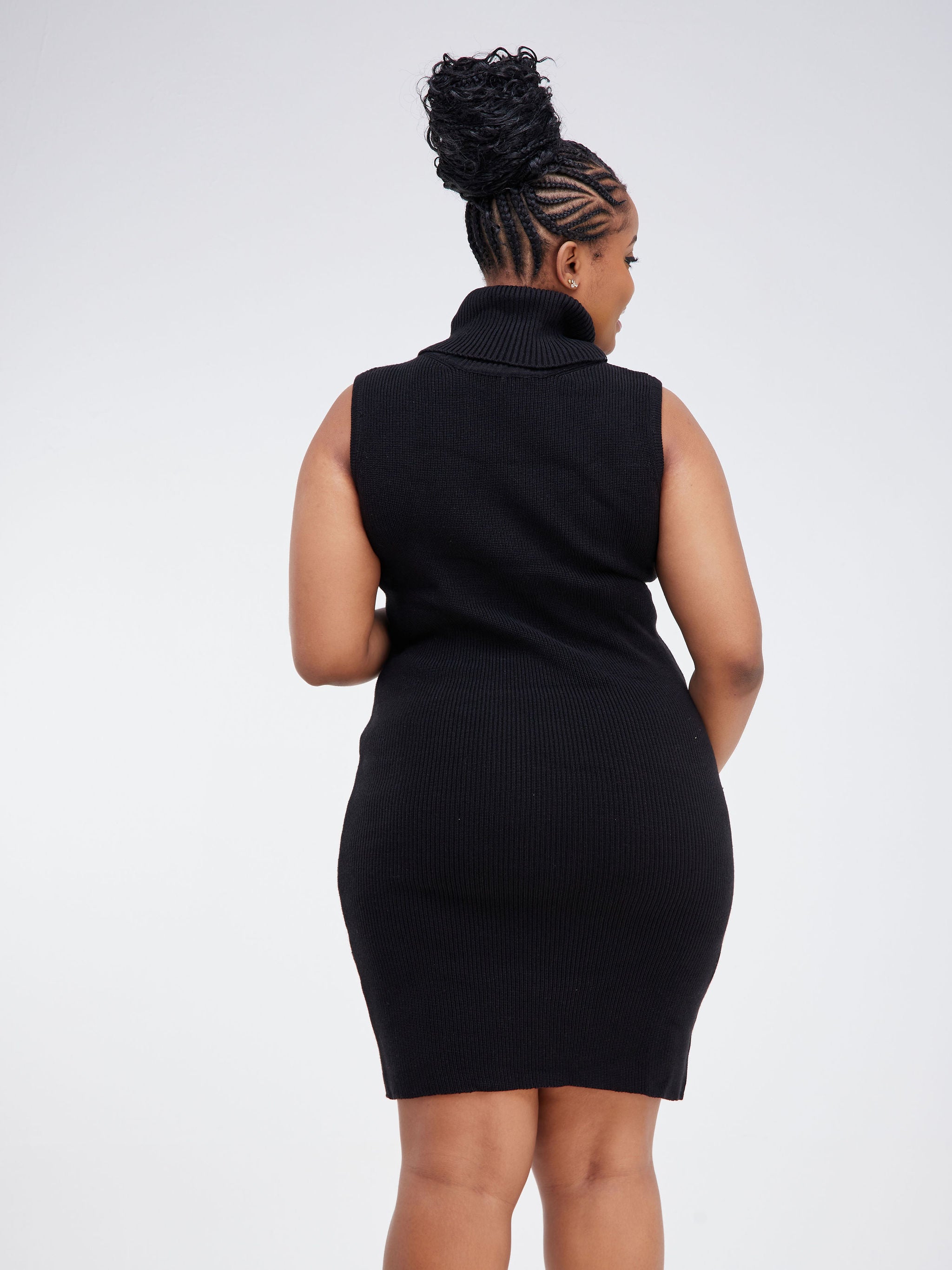 Vivo Sleeveless Sweater Bodycon - Black