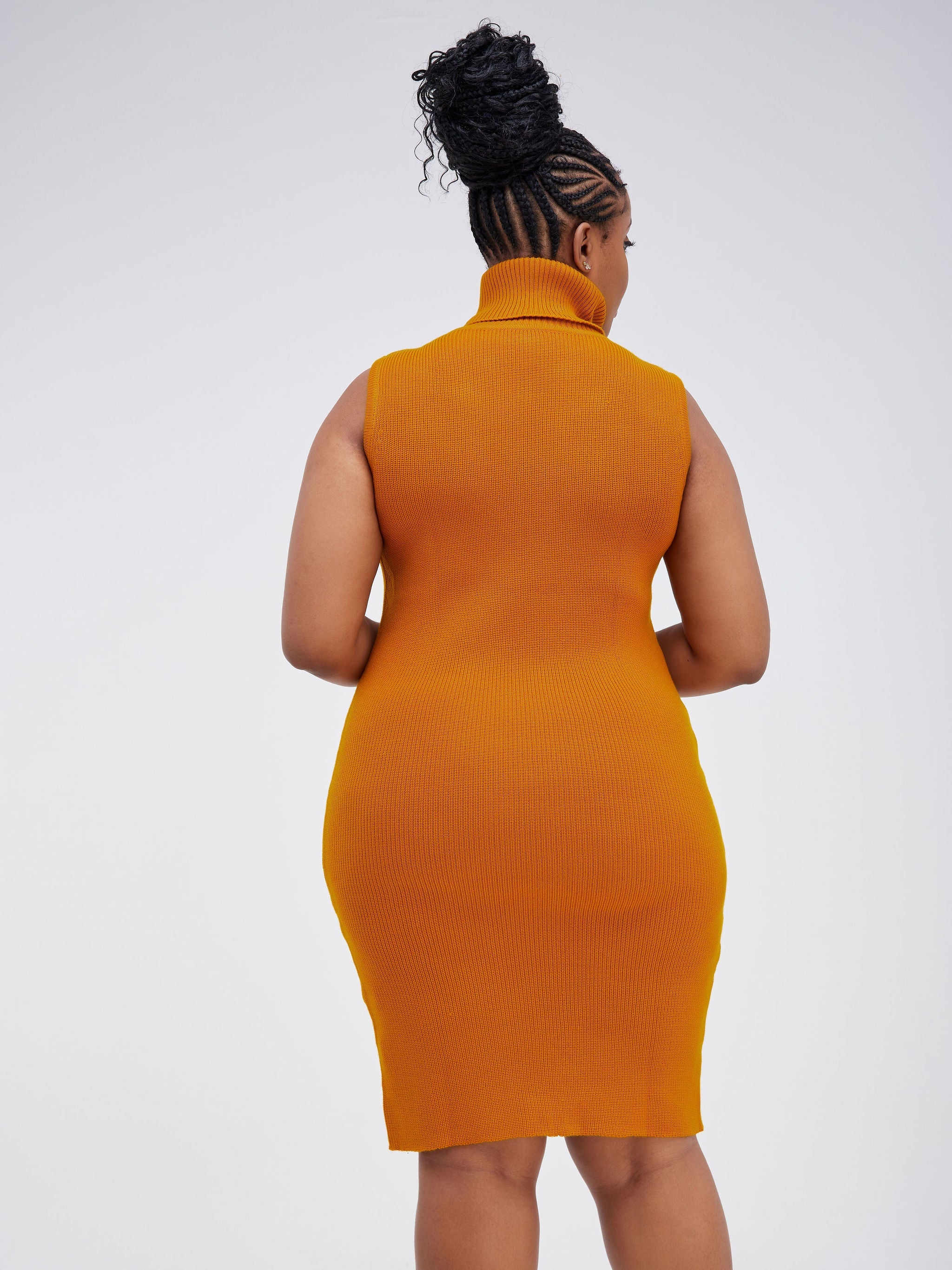 Vivo Sleeveless Sweater Bodycon - Mustard