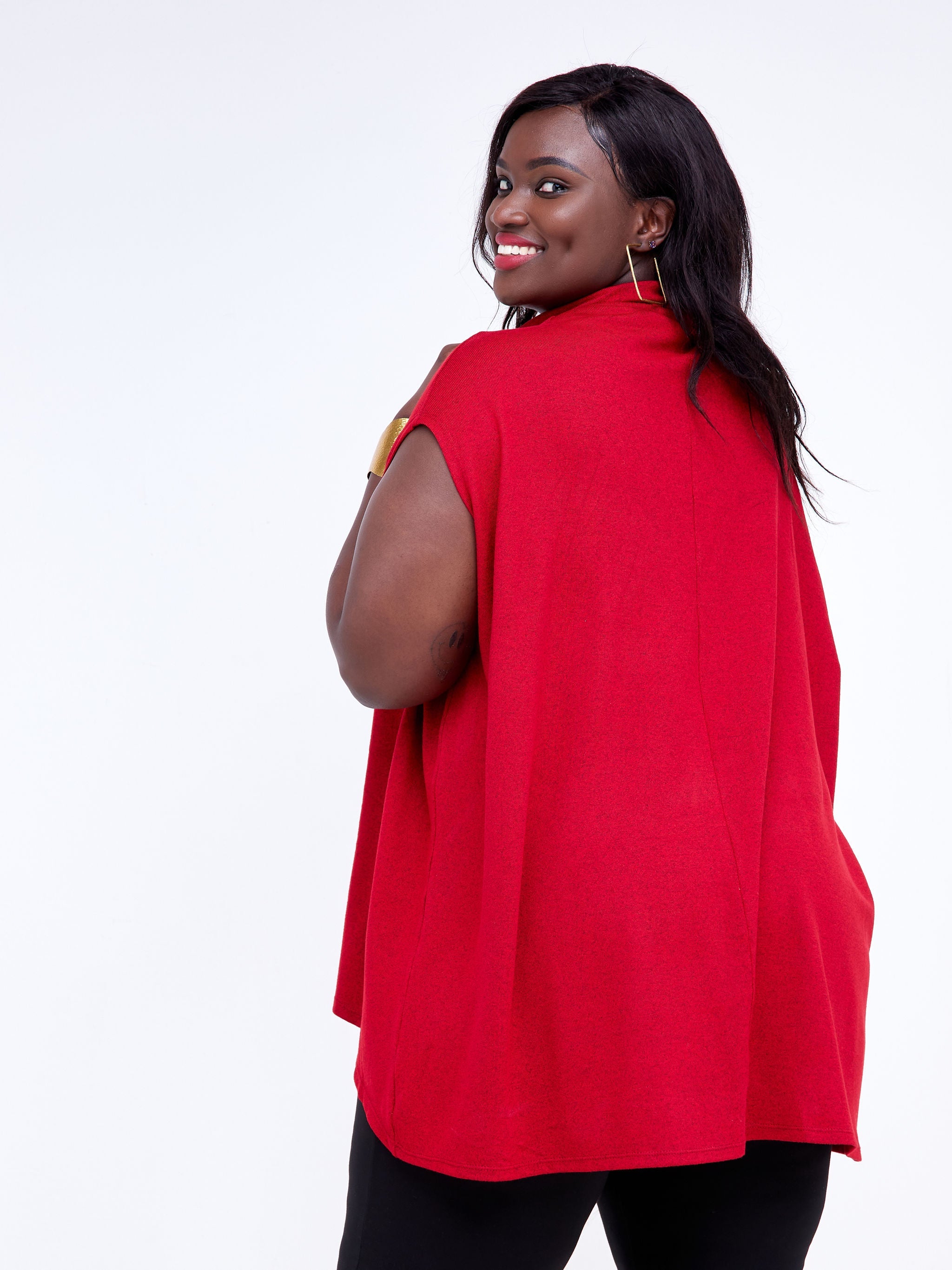 Vivo Neo Binti High Low Poncho - Red