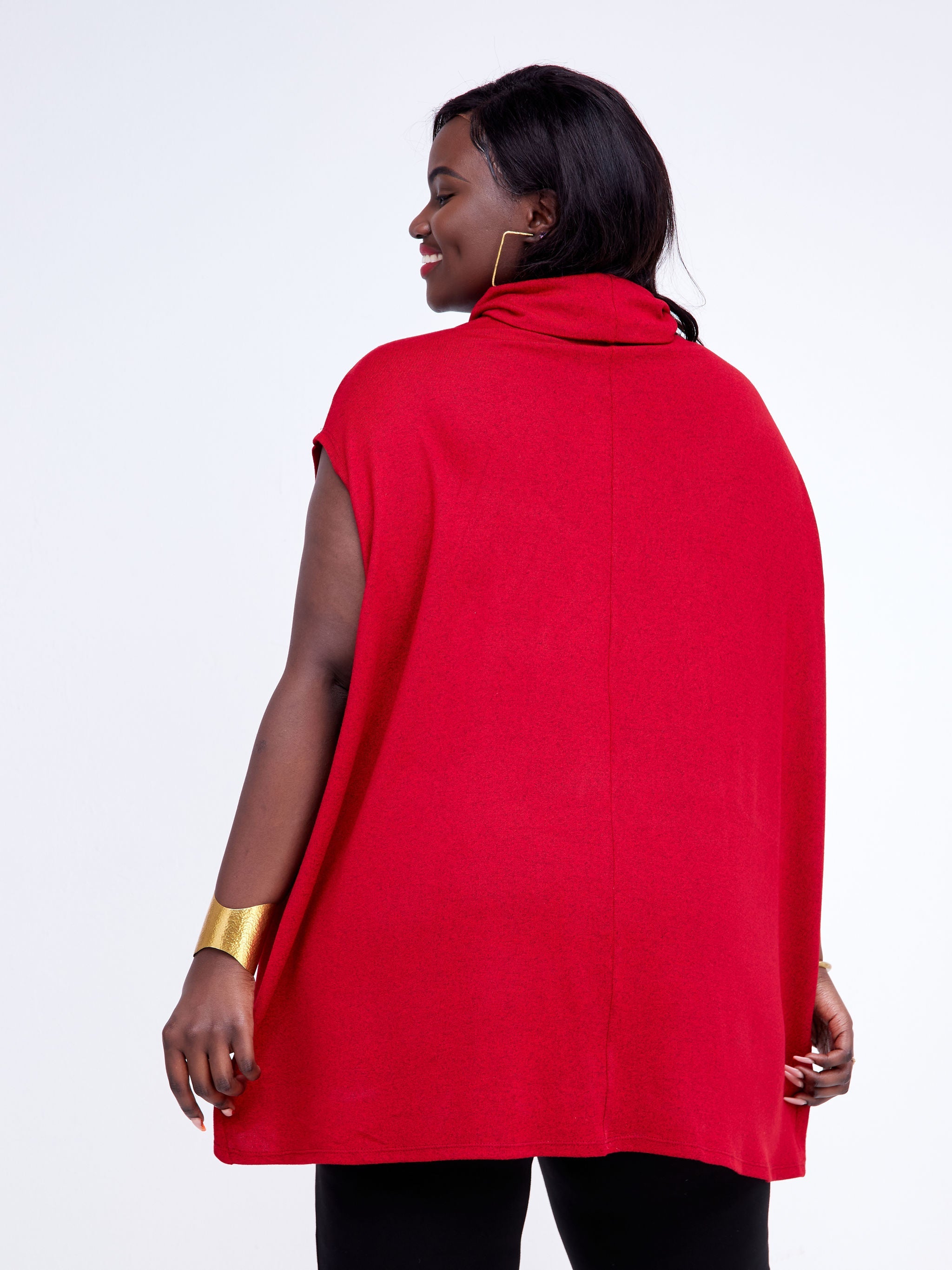 Vivo Neo Binti High Low Poncho - Red