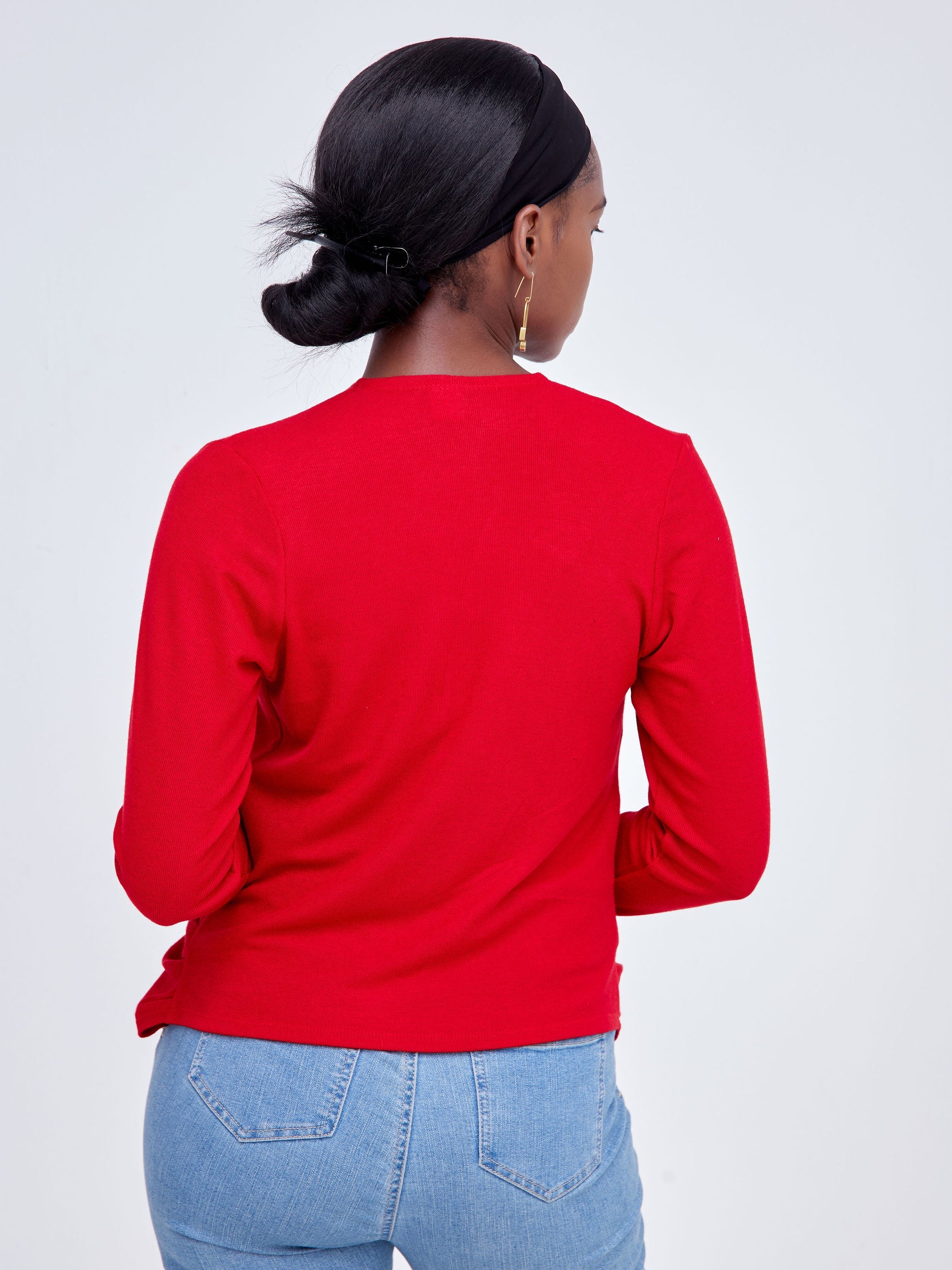 Vivo Short Side Pleat  Sweater - Red