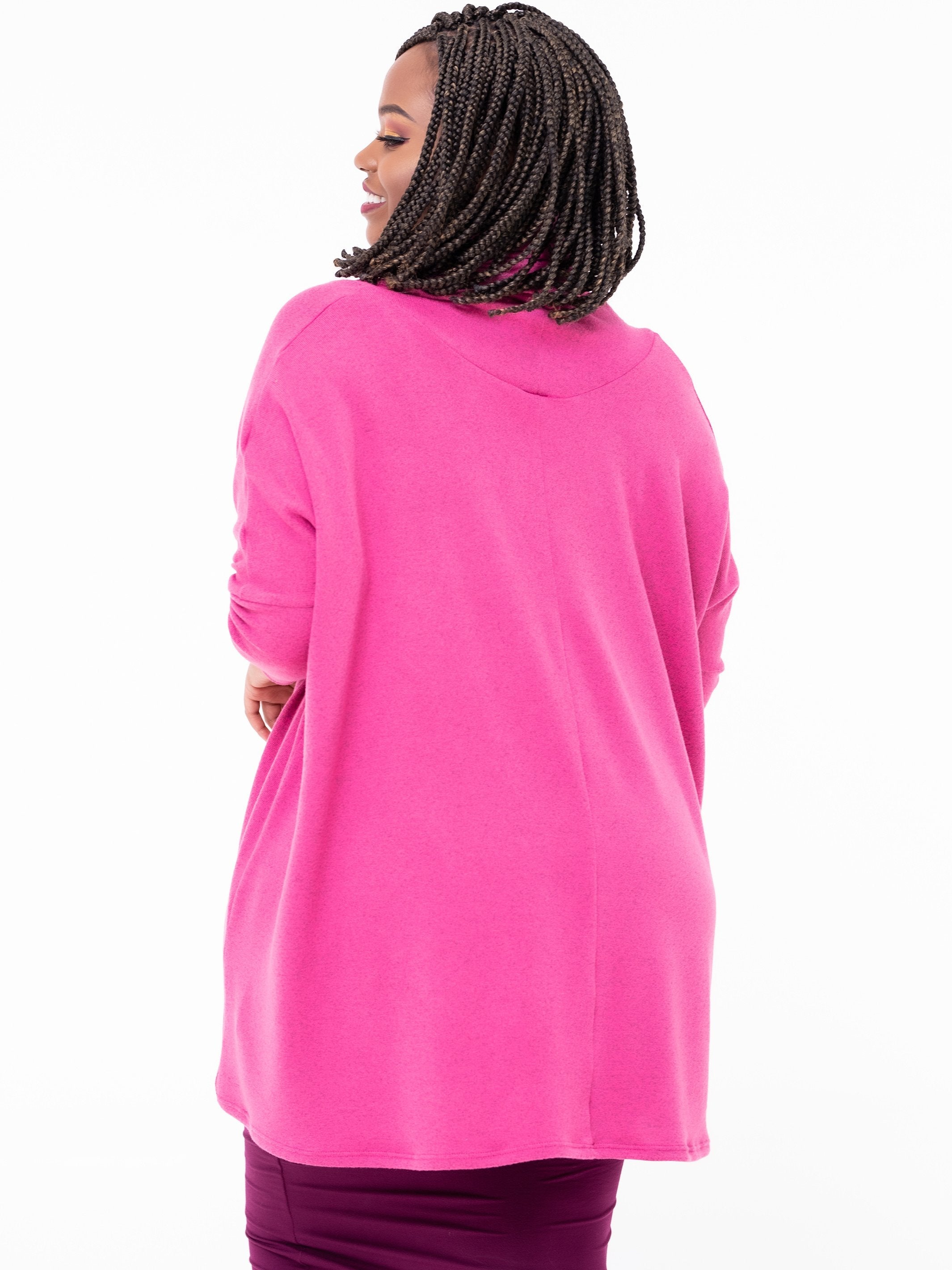 Vivo Basic Cowl Hoodie - Fuschia