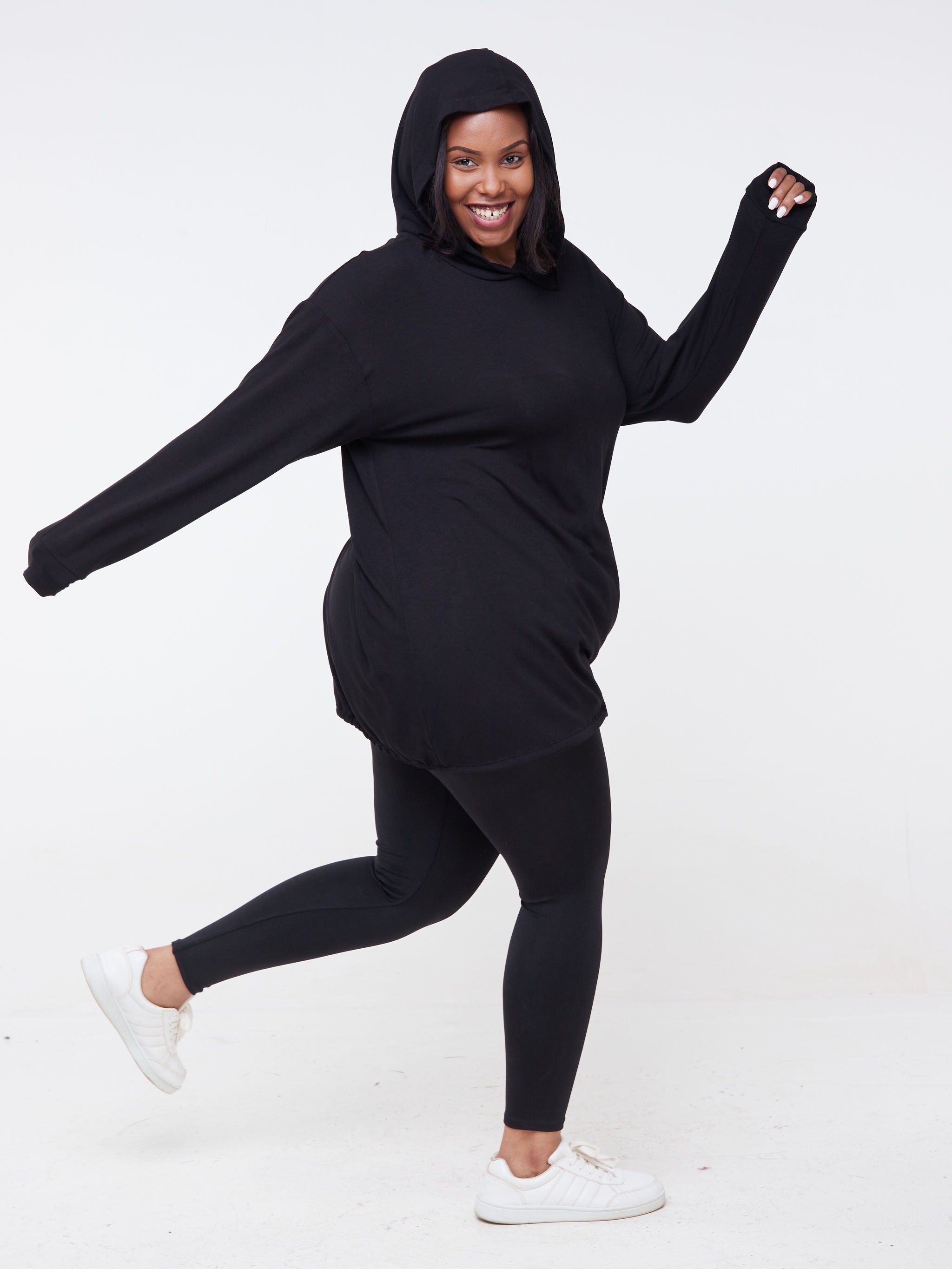 Vivo Fitness Hoodie Tunic - Black