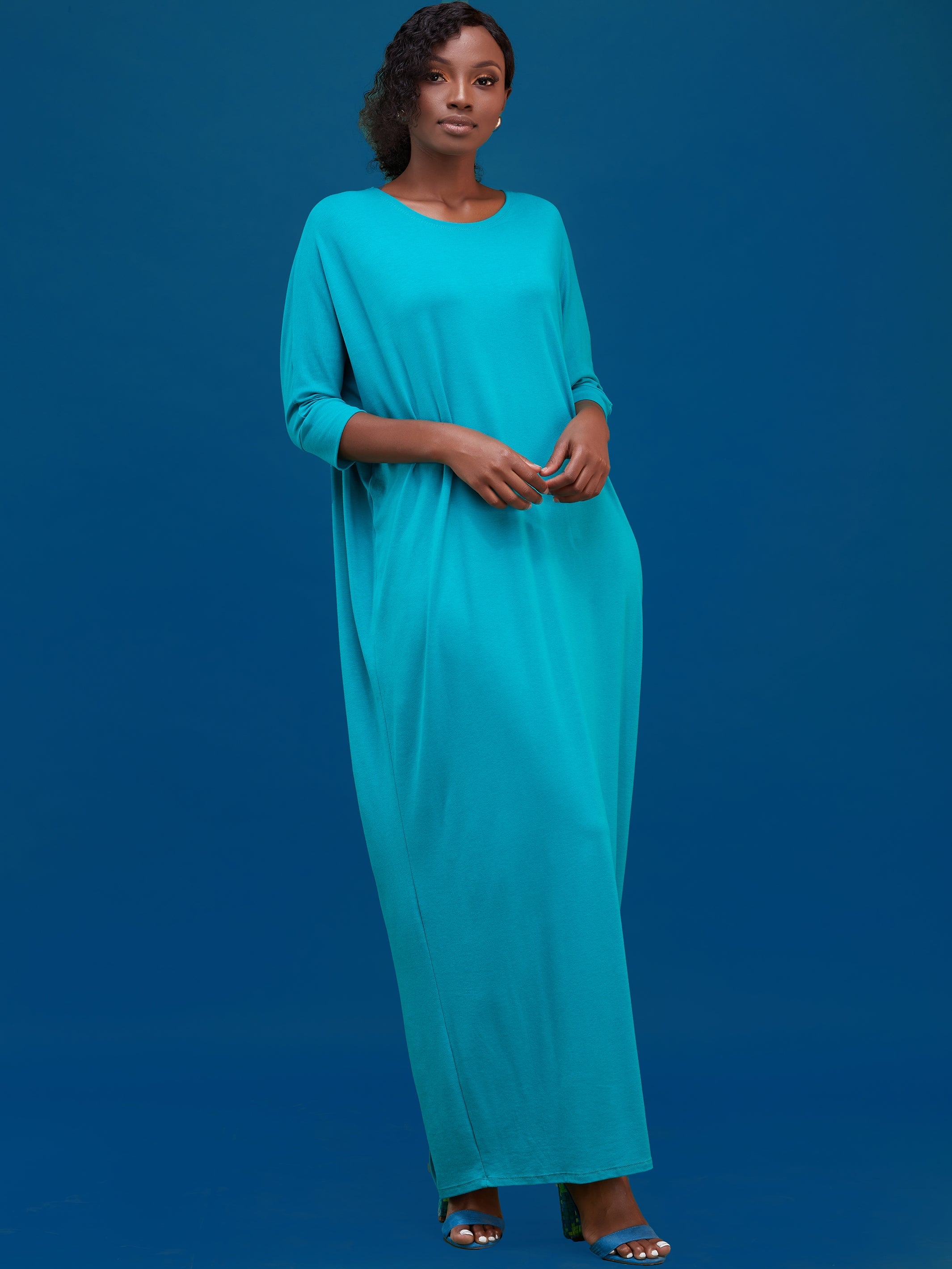 Vivo Basic Dolman Maxi Dress - Sea Green