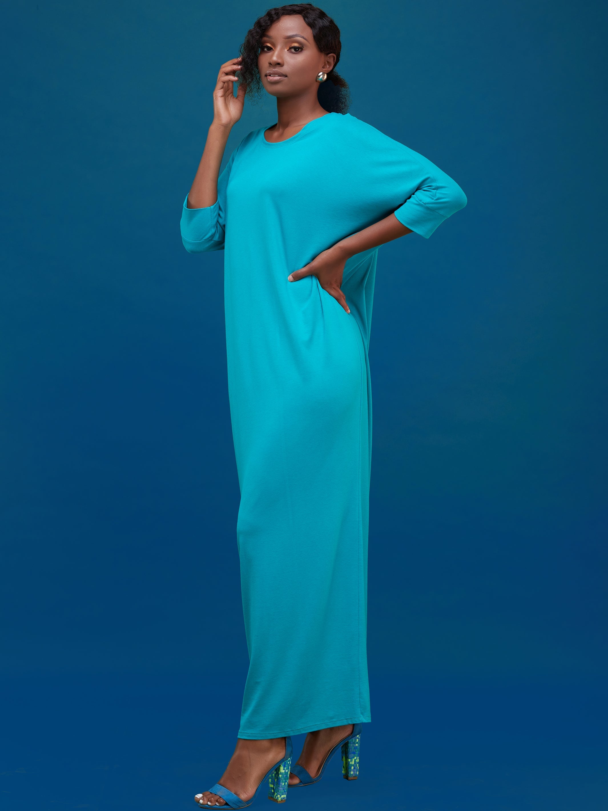 Vivo Basic Dolman Maxi Dress - Sea Green