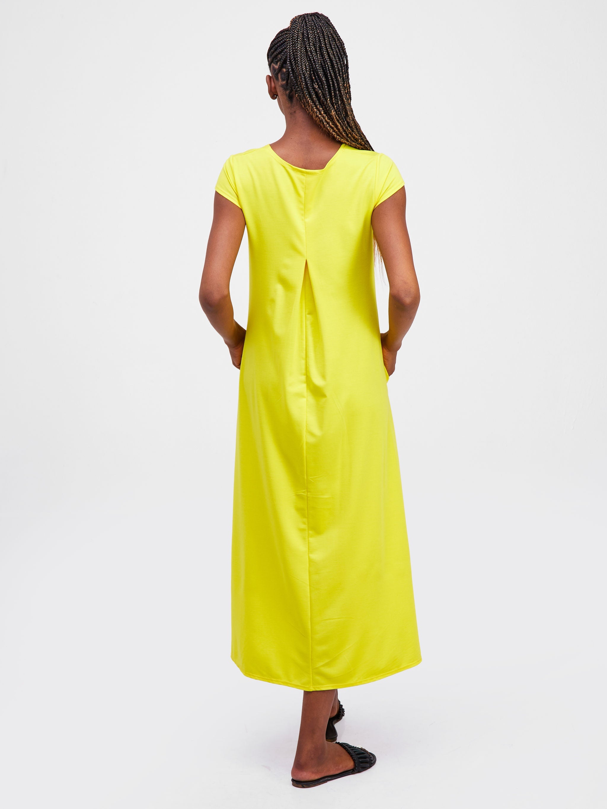 Vivo Basic Sleeveless Kena Tent Dress - Yellow