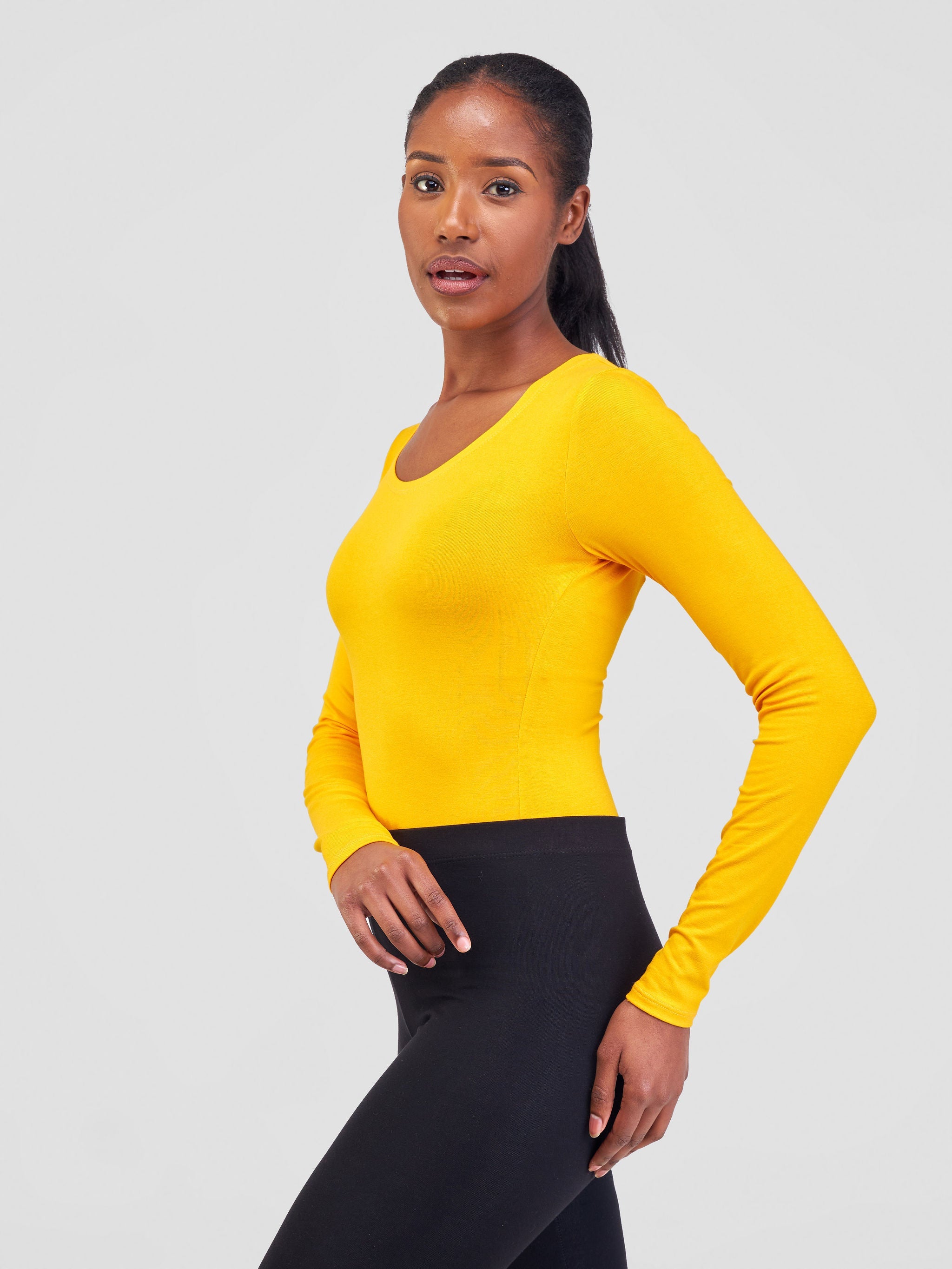 Vivo Basic Long Sleeved Bodysuit - Safron