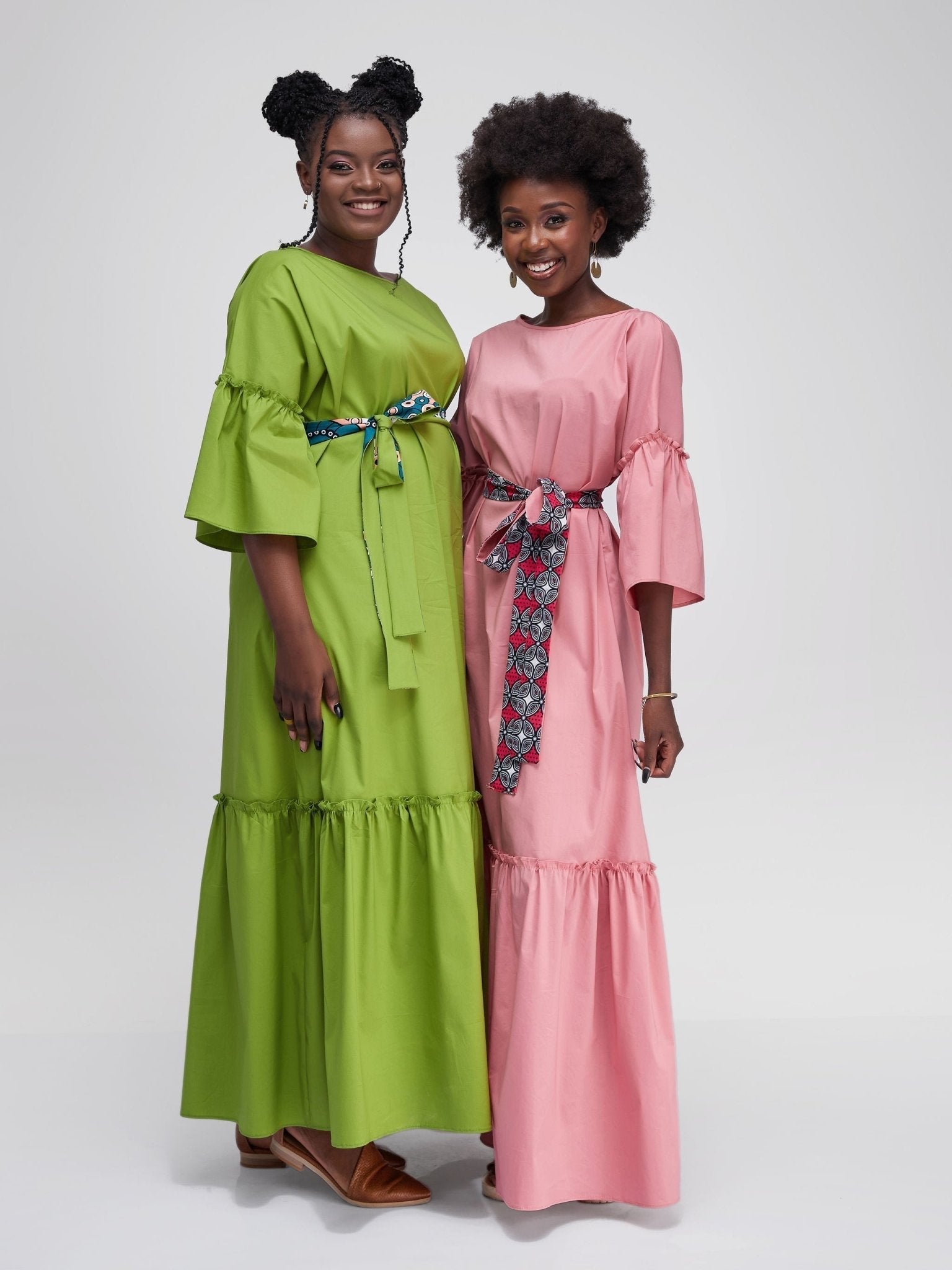 Safari Tawi Flounce Maxi Dress - Olive - Shop Zetu Kenya