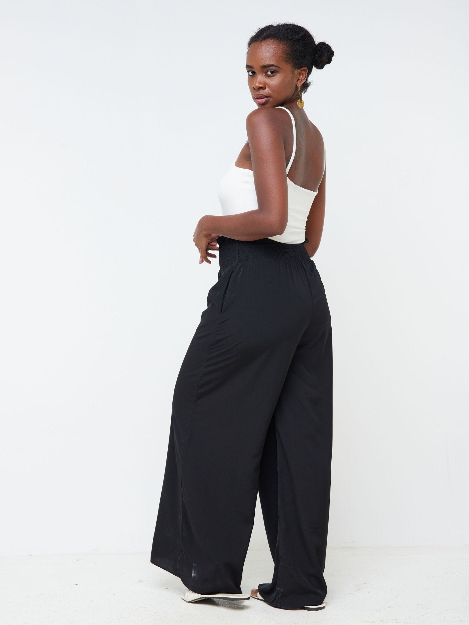 Vivo Alek Wide Leg Pants - Black - Shop Zetu Kenya