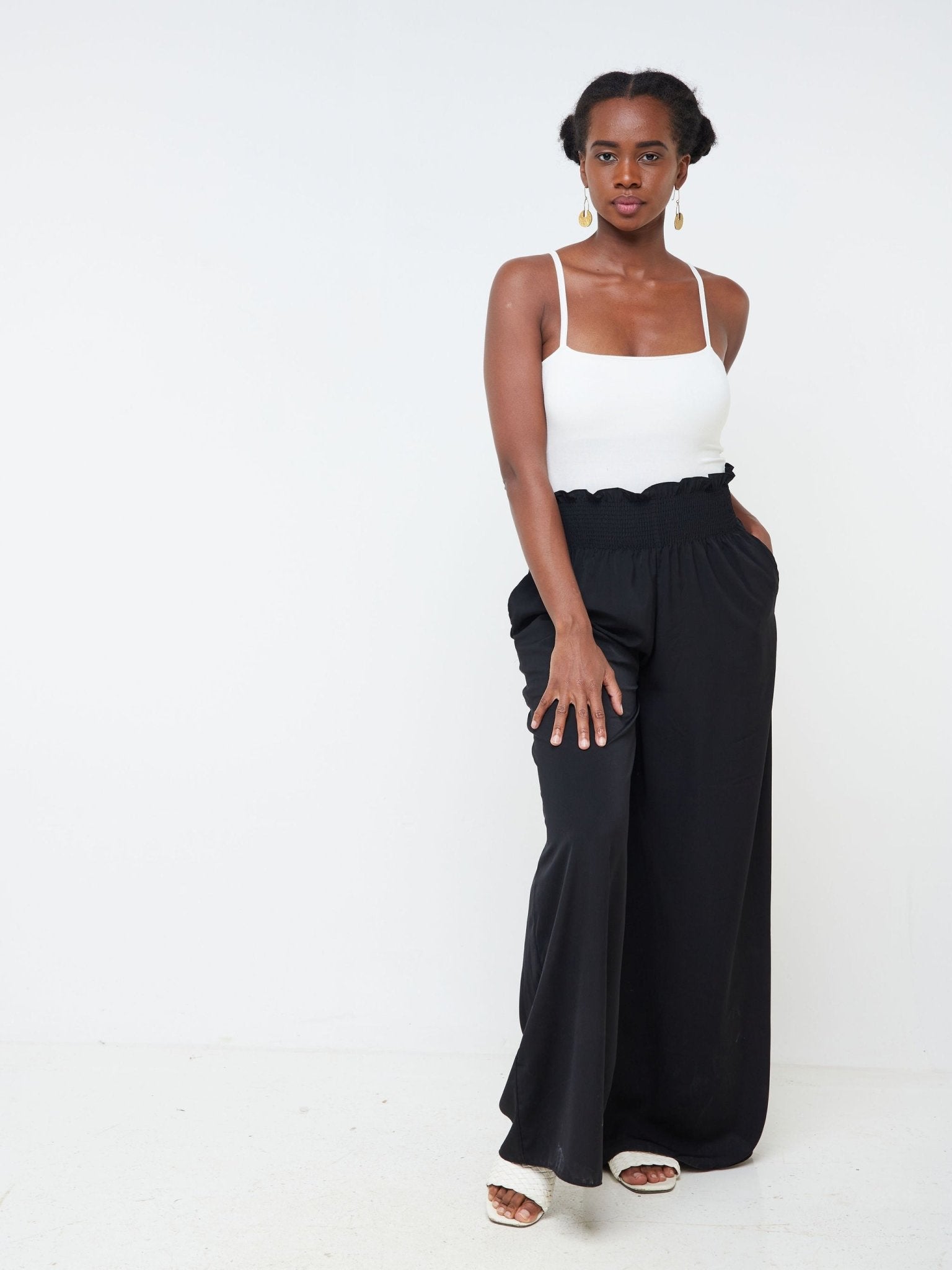 Vivo Alek Wide Leg Pants - Black - Shop Zetu Kenya