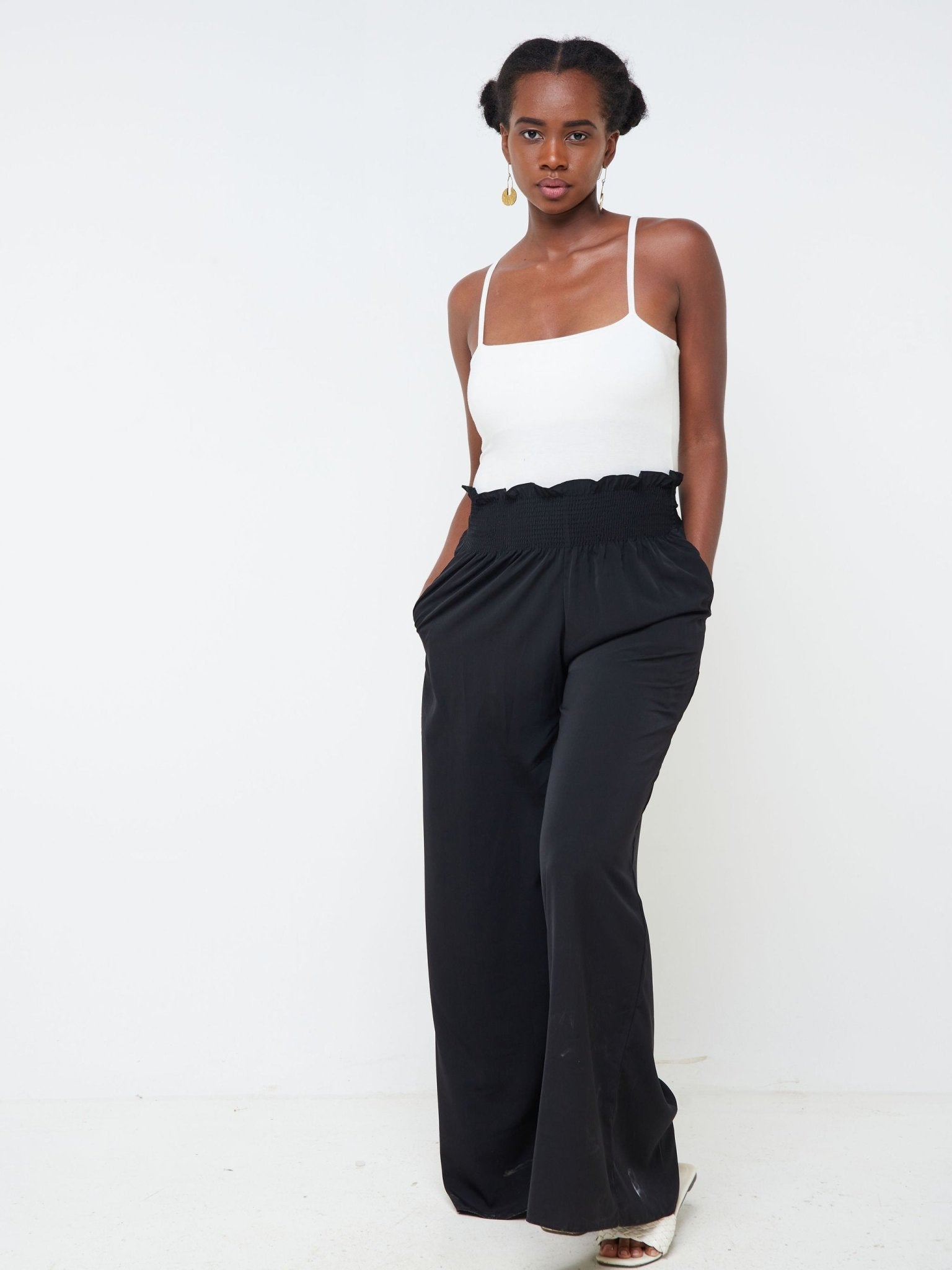 Vivo Alek Wide Leg Pants - Black - Shop Zetu Kenya