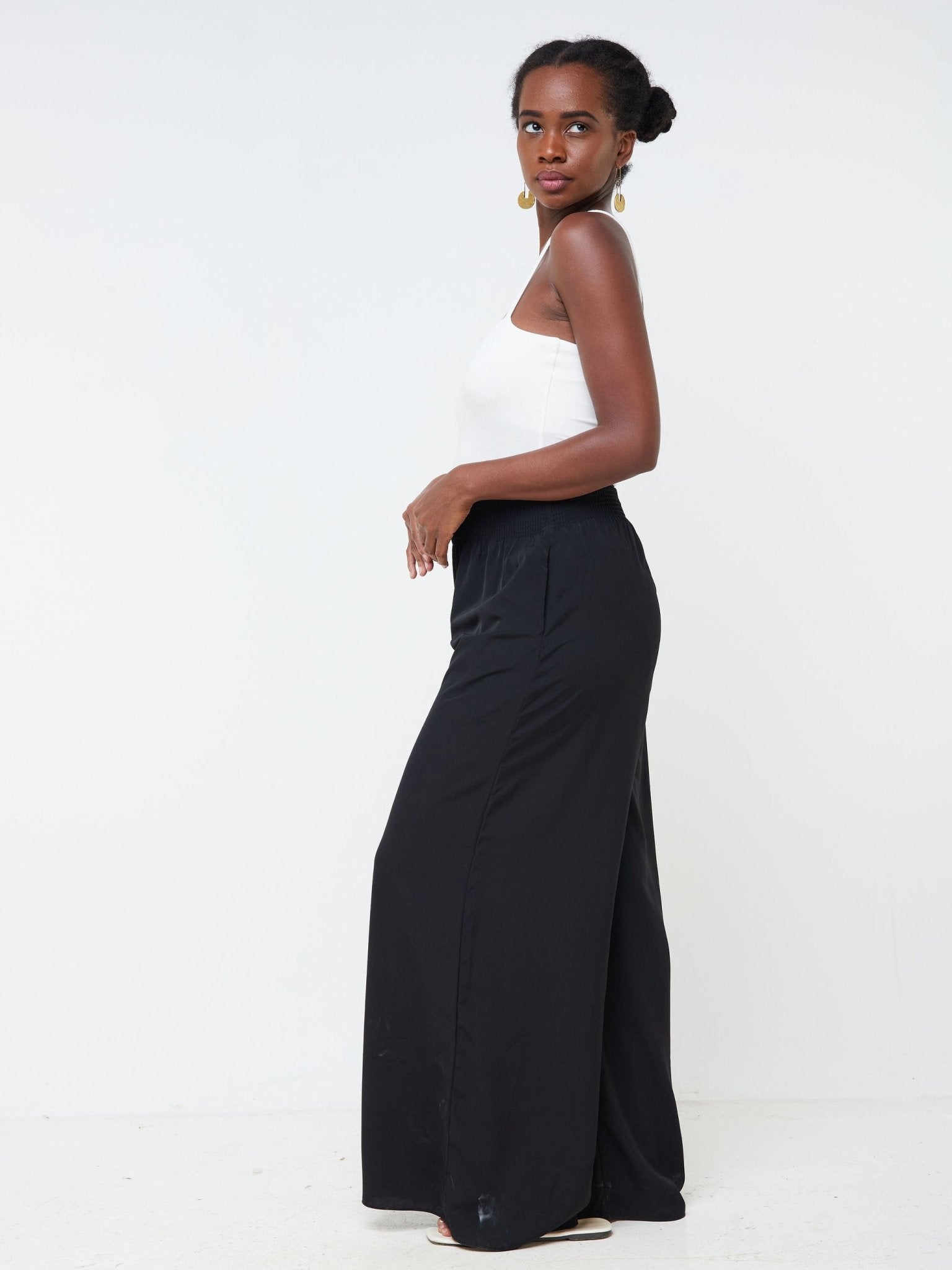 Vivo Alek Wide Leg Pants - Black - Shop Zetu Kenya