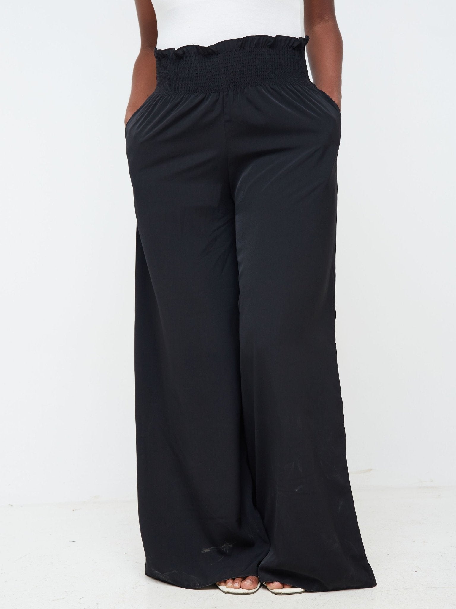 Vivo Alek Wide Leg Pants - Black - Shop Zetu Kenya