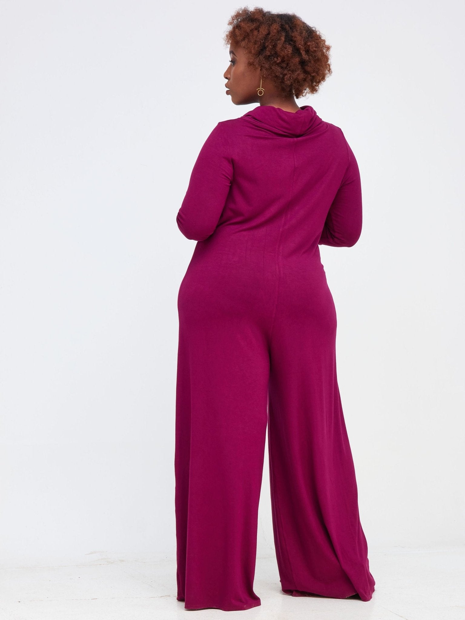 Vivo Basic Cowl Jumpsuit - Burgundy - Shop Zetu Kenya