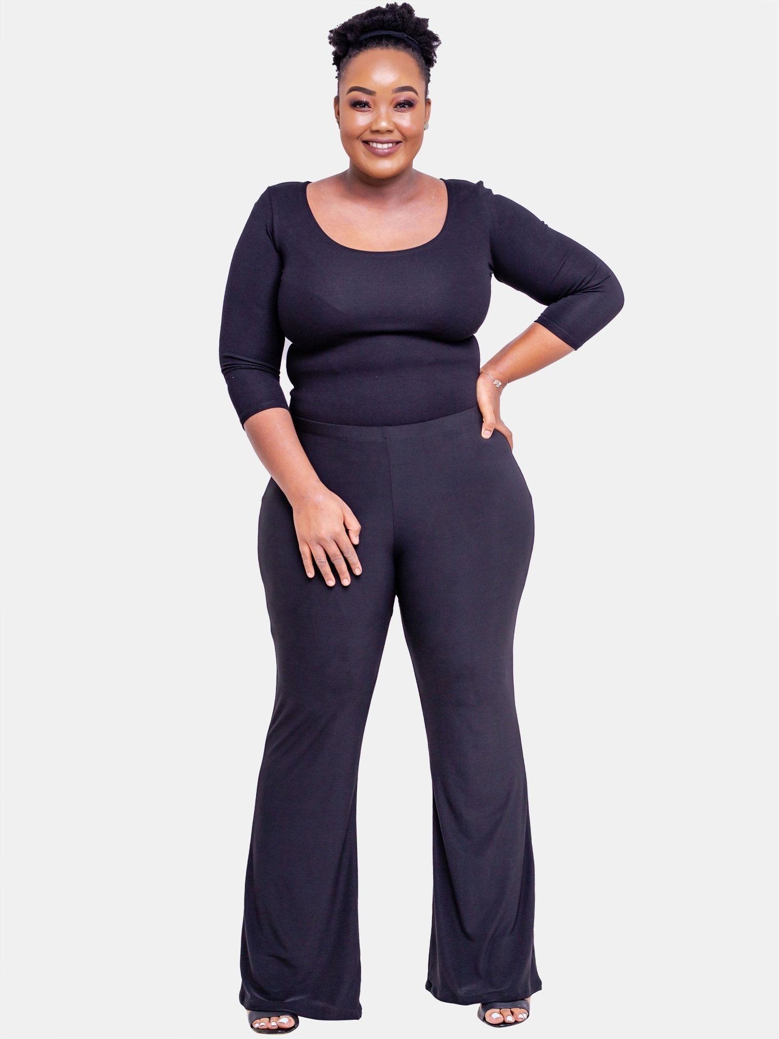 Vivo Basic Palazzo Pants - Black - Shop Zetu Kenya