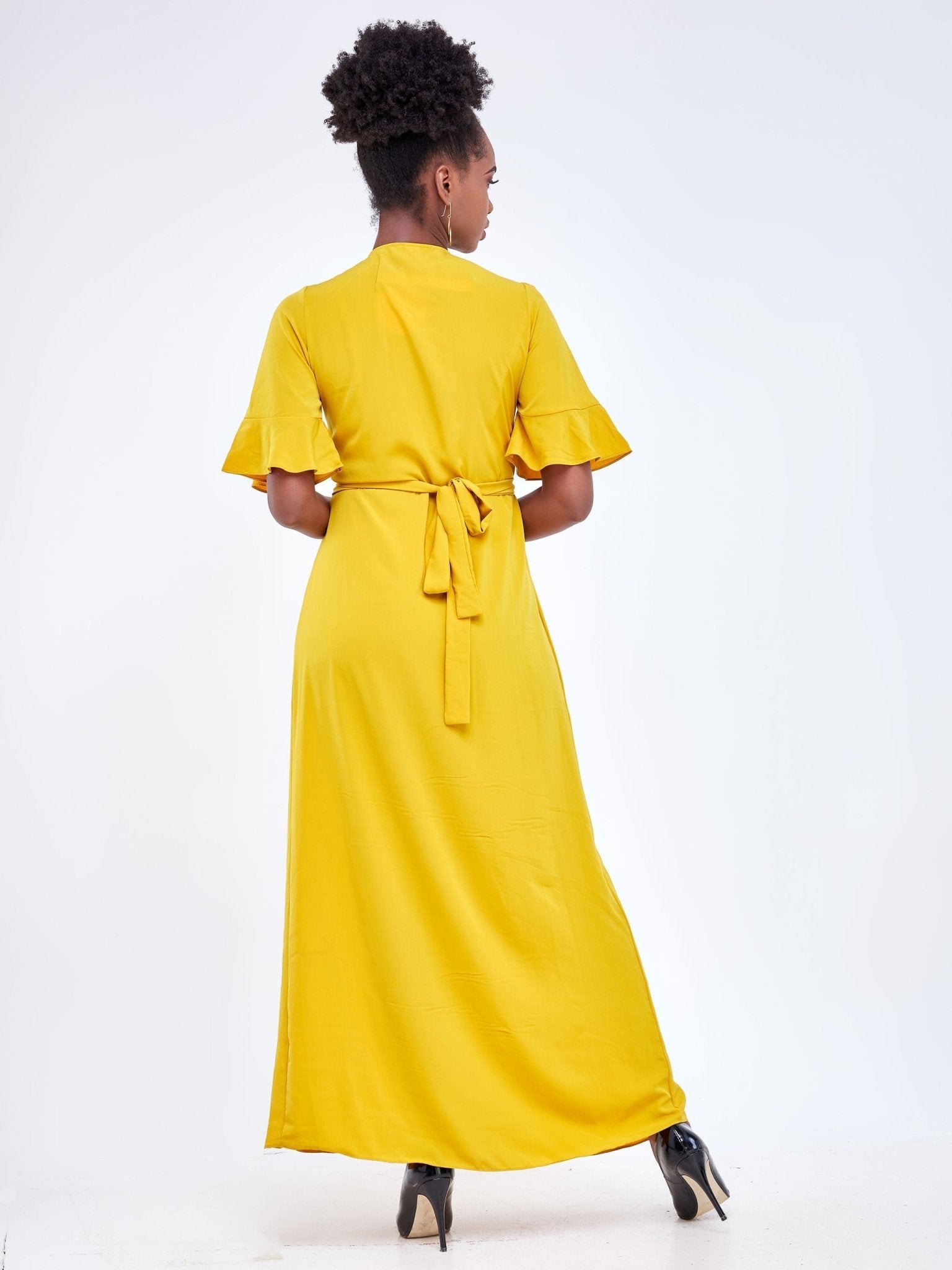 Vivo Luna Wrap Maxi Dress - Mustard - Shop Zetu Kenya