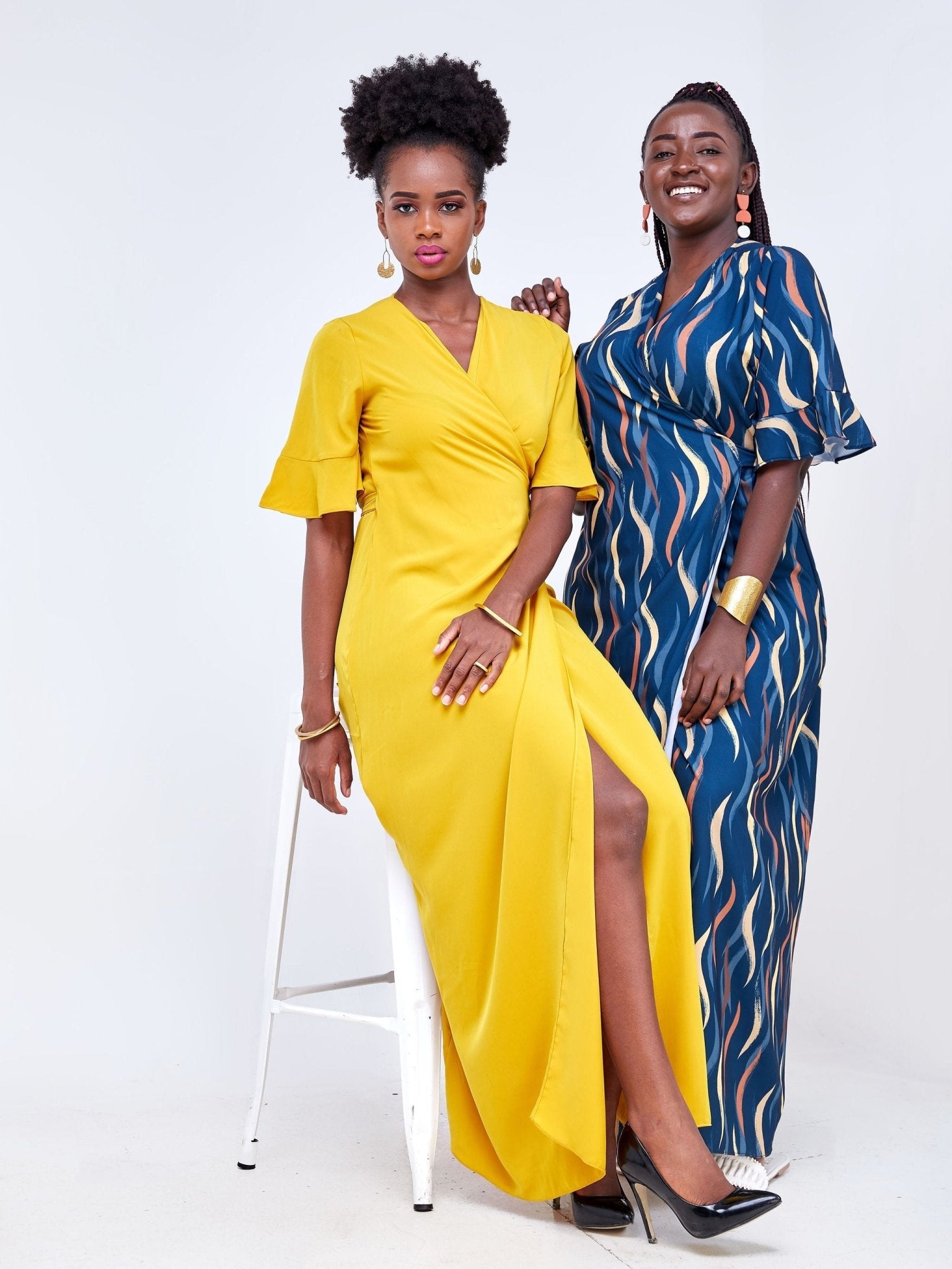 Vivo Luna Wrap Maxi Dress - Mustard - Shop Zetu Kenya