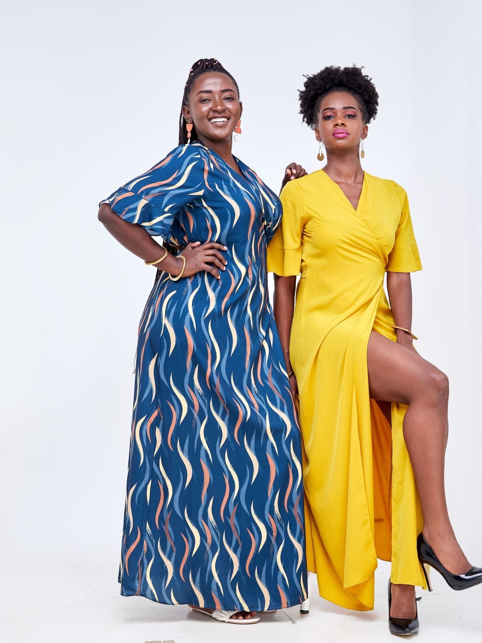 Vivo Luna Wrap Maxi Dress - Mustard - Shop Zetu Kenya